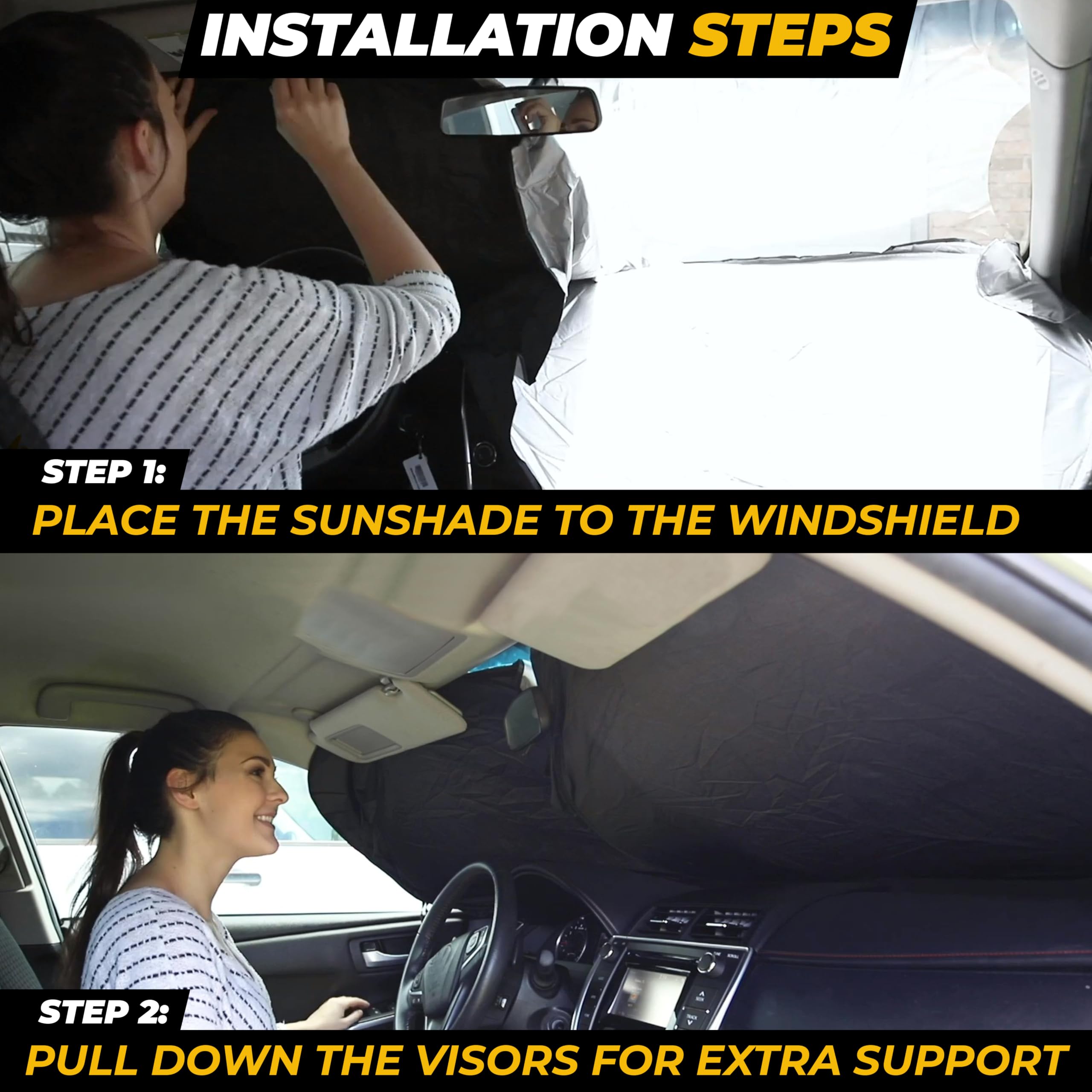 Autovir Jeep Windshield Sunshade | Protects Sun Visor From Uv And Heat Protection | Fits For Wrangler, Gladiator, And Rubicon Mo