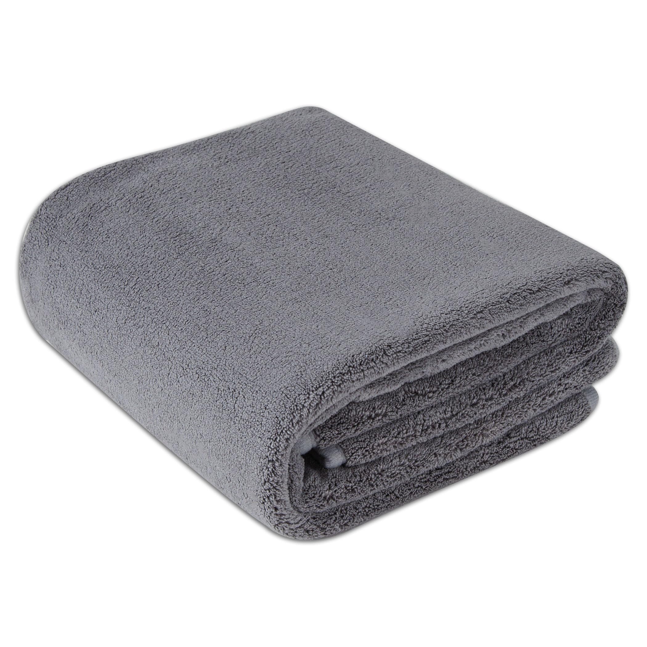 Amazon Basics Super Absorbent Microfiber Car Drying Towel, Streak-Free, Non-Abrasive, 36L x 25W, Gray