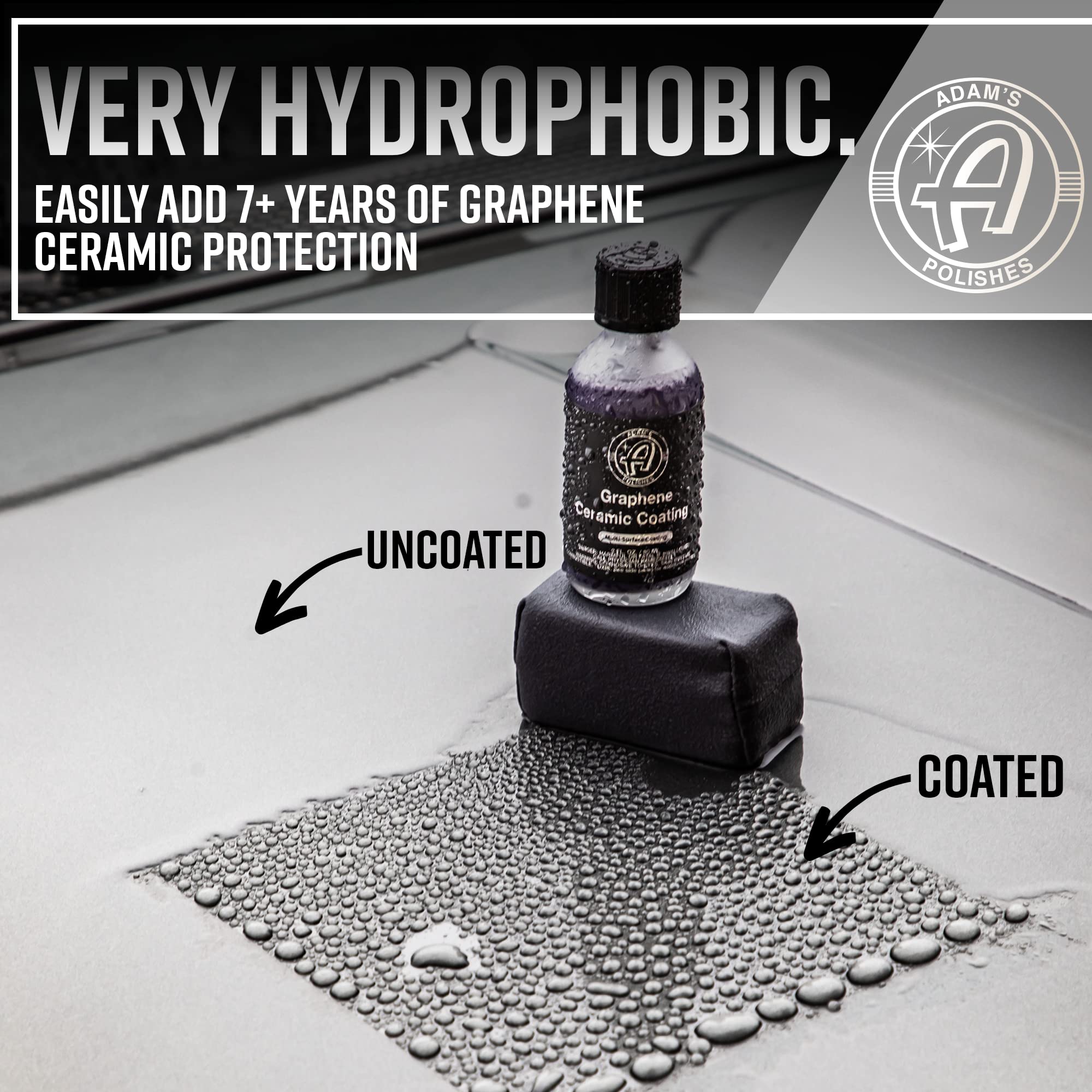 Adam's UV Graphene Ceramic Coating - 10H Protection for Cars, 60ml Bottle, Resin Material, UV Glow Technology