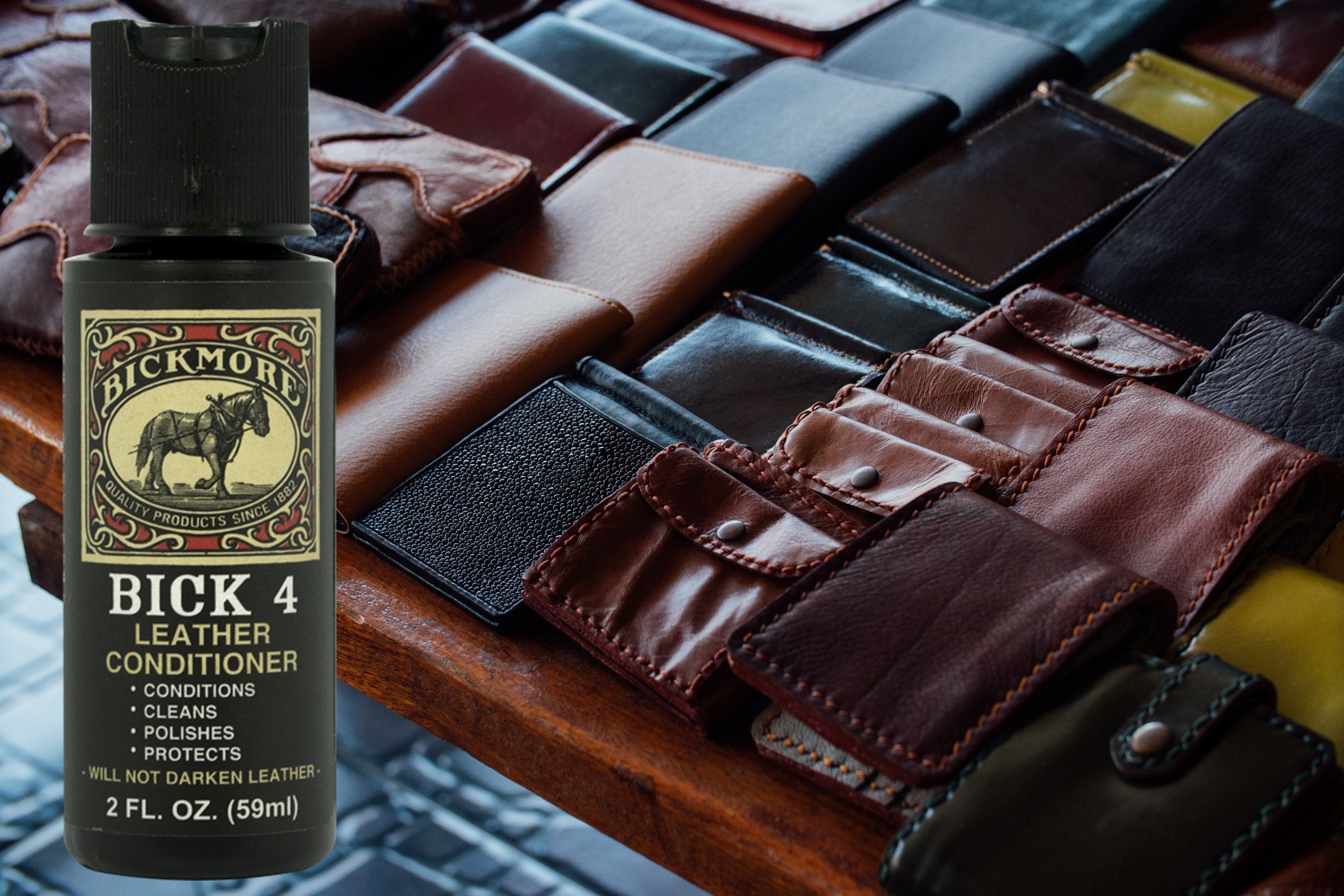 Bickmore Bick 4 Leather Conditioner & Cleaner - 2 oz, Safe for All Colors, Non-Darkening, Ideal for Leather Apparel, Shoes, Bags & More