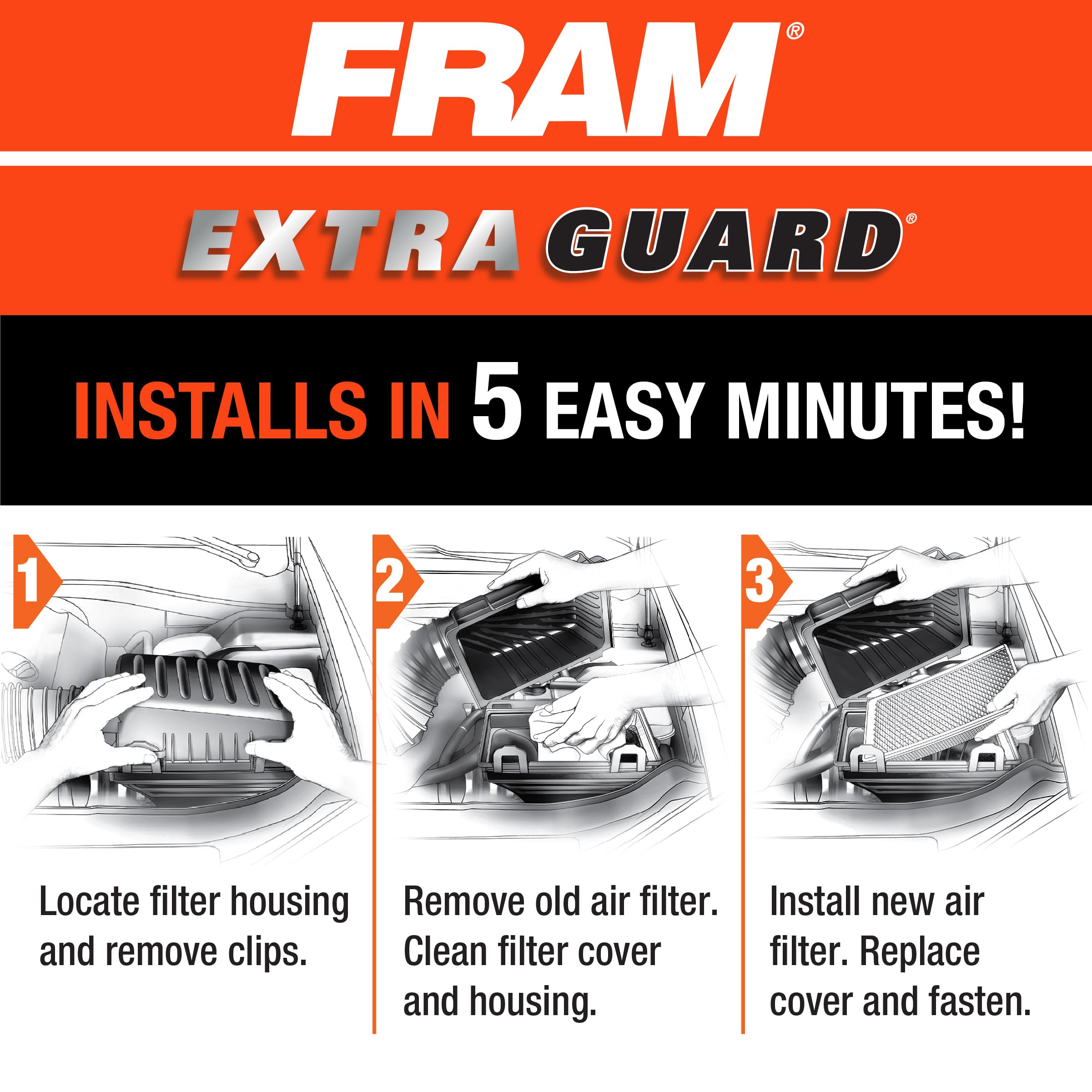 Fram Extra Guard Air Filter, Ca9360 For Select Lexus And Toyota Vehicles
