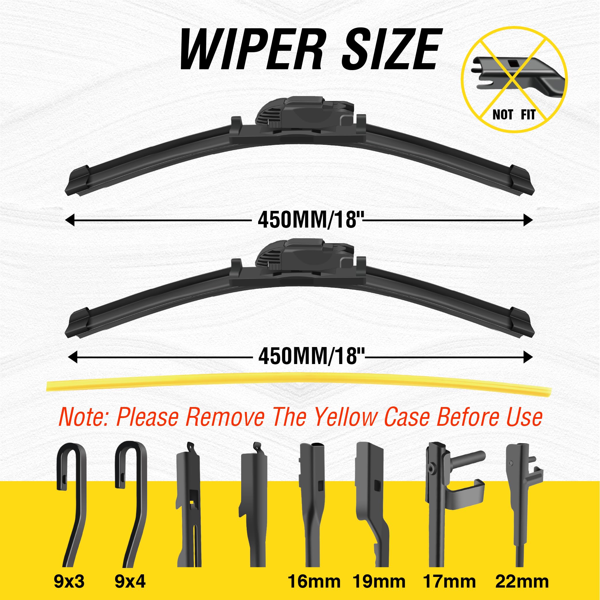 5 Plus 18'' Windshield Wipers(Set Of 2) Replacement For 2011-1999 Ford Ranger/Mazda Mx-5 Miata 2015-1999/Chevy Hhr 2011-2006/Jee