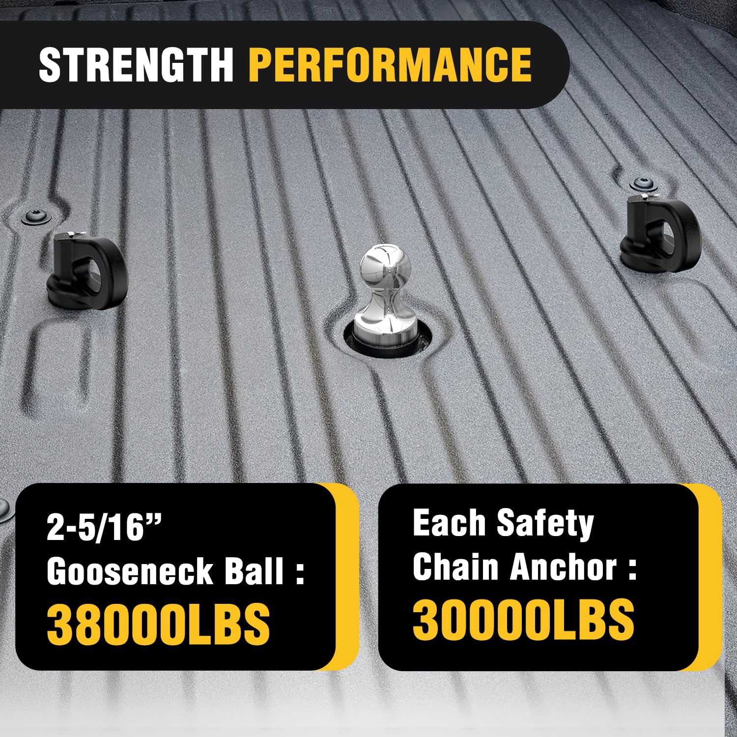 Nilight Puck System Gooseneck Hitch Kit (60692) With 2-5/16    Ball Of 38000Lbs Gtw And Chain Anchor Of 30000Lbs Gtw Fit For Che