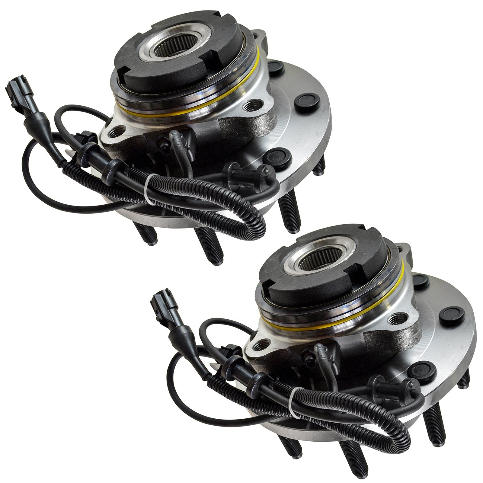 Trq Front Wheel Hub Bearings Assembly Set Compatible With 2003-2005 Ford Excursion 2003-2004 F-250 Super Duty F-350 Super Duty