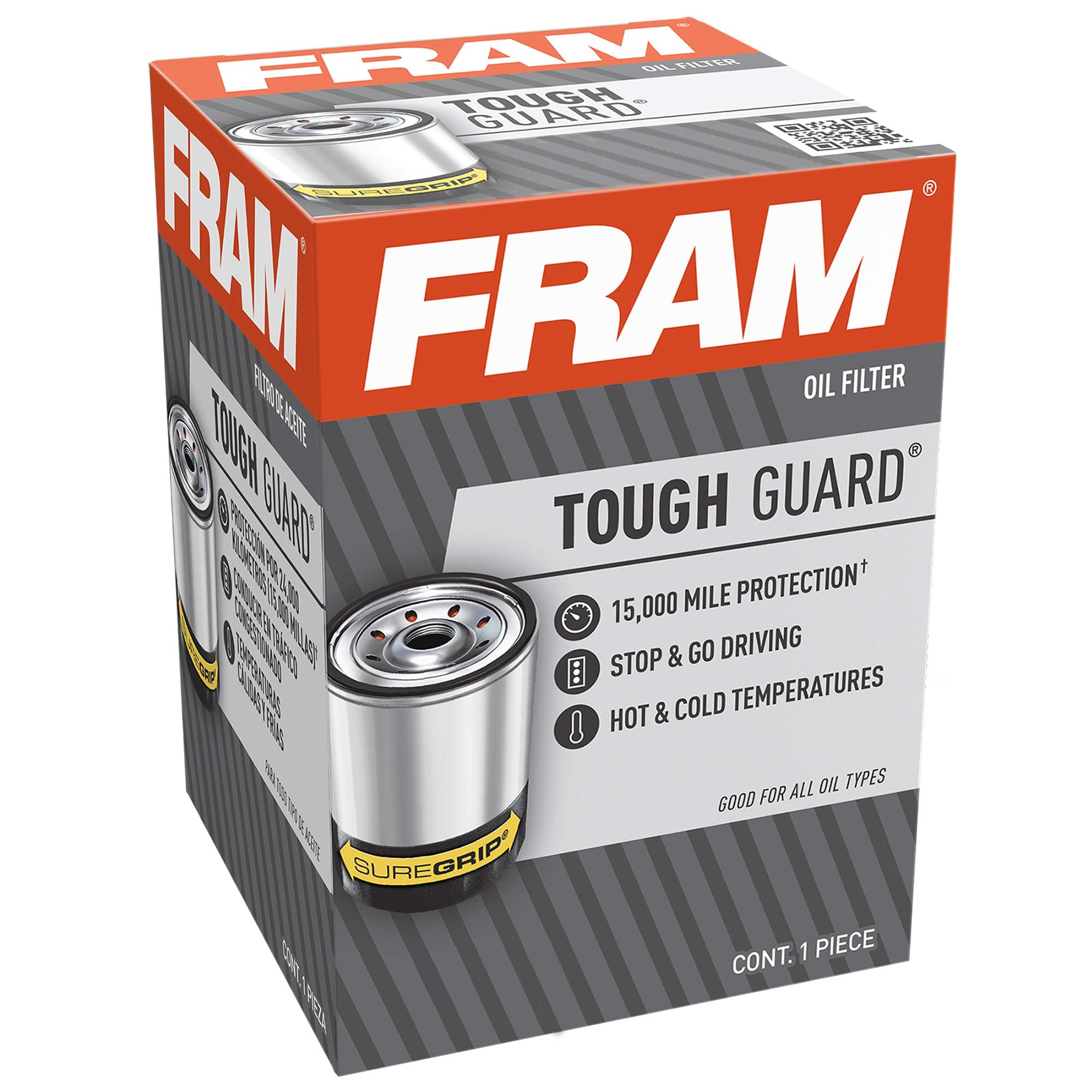 Fram Tough Guard Replacement Oil Filter Tg4967, Designed For Interval Full-Flow Changes Lasting Up To 15K Miles