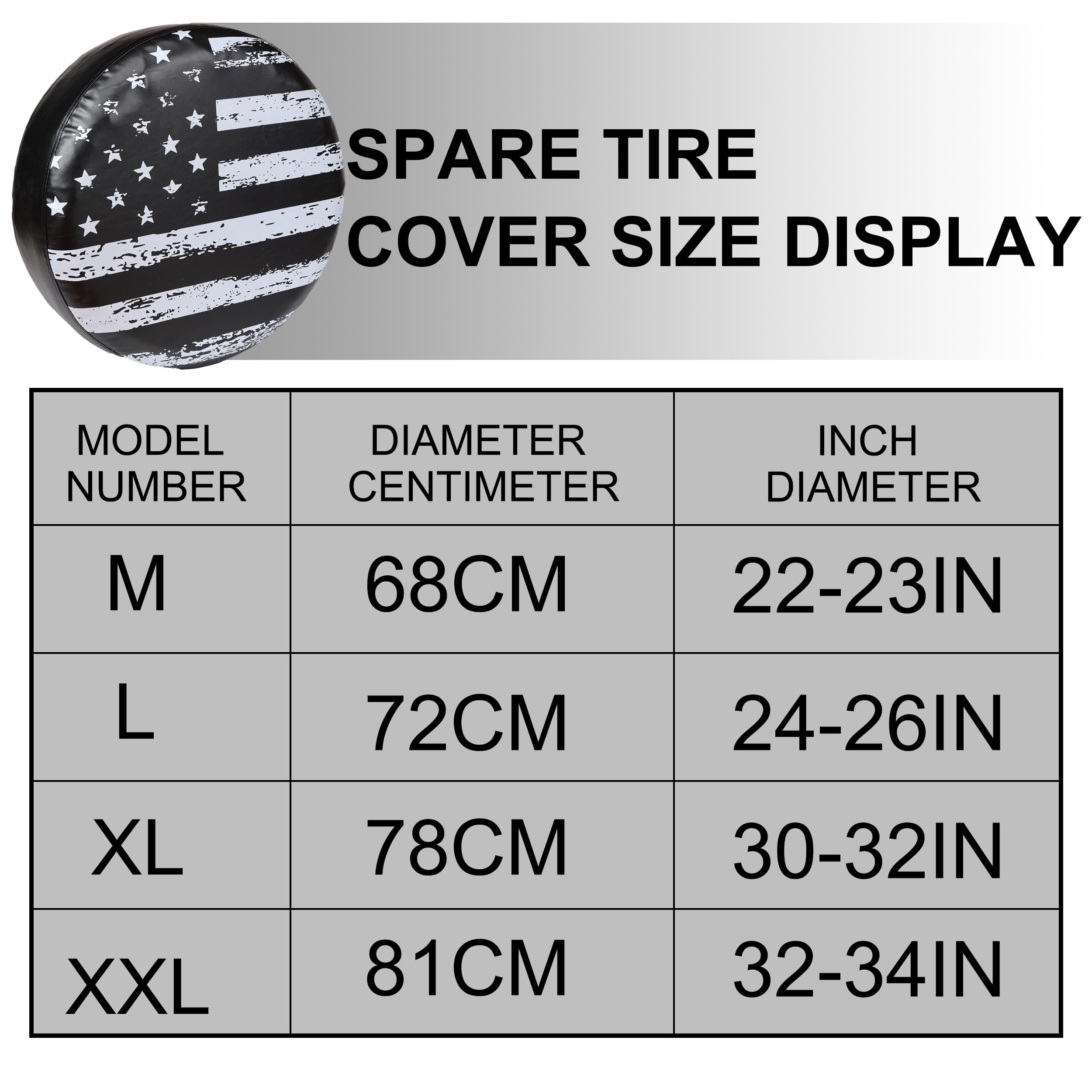 Moonet Spare Tire Cover Thickening Leather Tire Cover Fit For Jeep, Trailer, Rv, Suv, Truck, Tough Tire Wheel Soft Cover (Flag-B