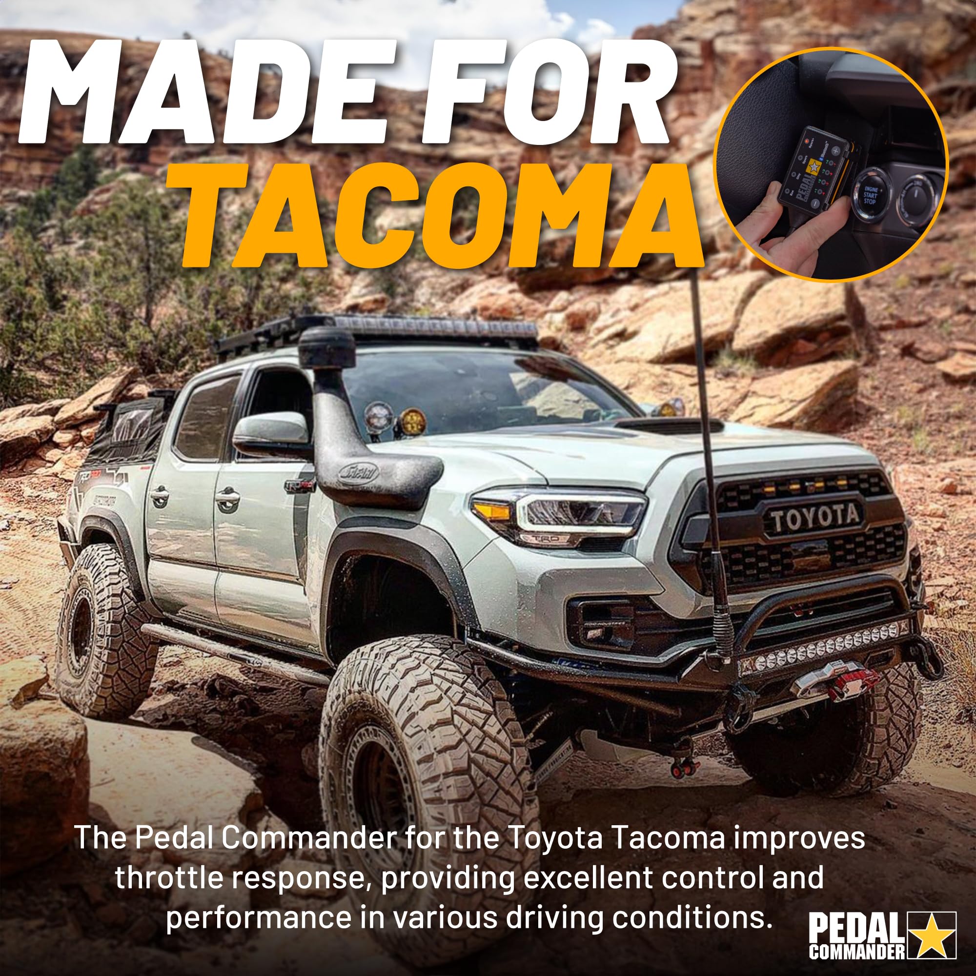 Pedal Commander For Toyota Tacoma (2005 And Newer) (2Nd & 3Rd Gen) Sr, Sr5, Trd Sport, Trd Off Road, Limited, Trd Pro (2.7L 3.5L 4.0L) | Throttle Response Controller - Pc38