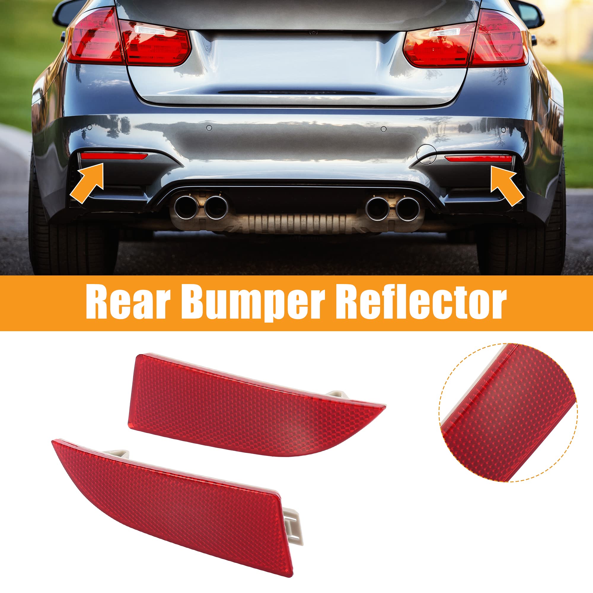 X Autohaux 1 Pair Car Rear Bumper Reflector Strip Cover Left Right Side 63147162217 63147162218 For Bmw X3 2007-2010