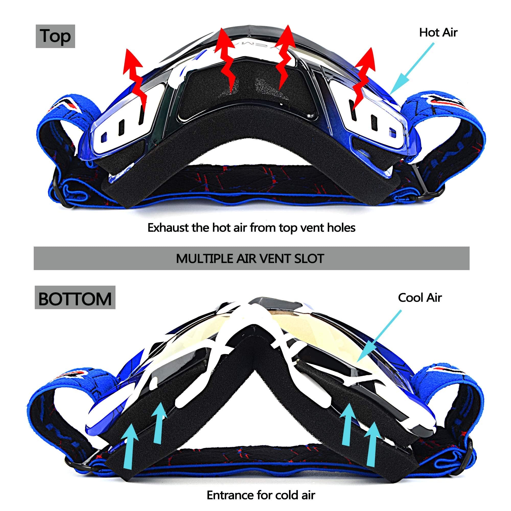 Ubelly Motorcycle Motocross Goggles Atv Racing Goggles Dirt Bike Tactical Riding Motorbike Goggle Glasses, Bendable Windproof Du