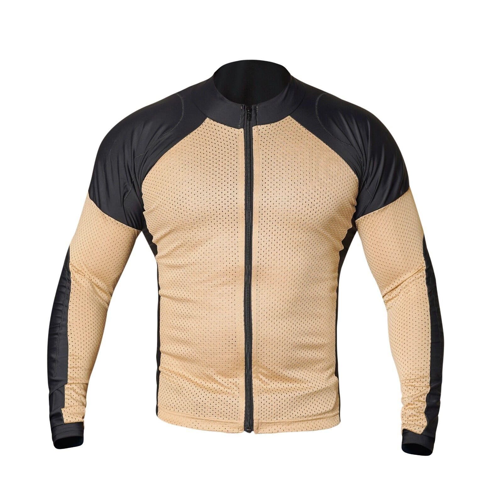 Wicked Stock Motorcycle Armor Mesh Shirt - Ce Level 2 Summer Protection (Beige, X-Small)