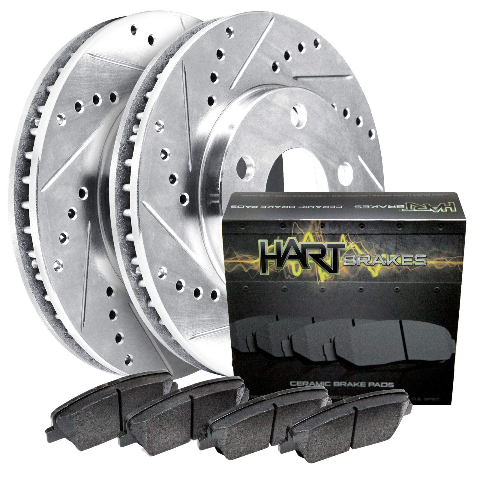 Hart Brakes Front Brakes And Rotors Kit |Front Brake Pads| Brake Rotors And Pads| Ceramic Brake Pads And Rotors - Phcf.62104.02