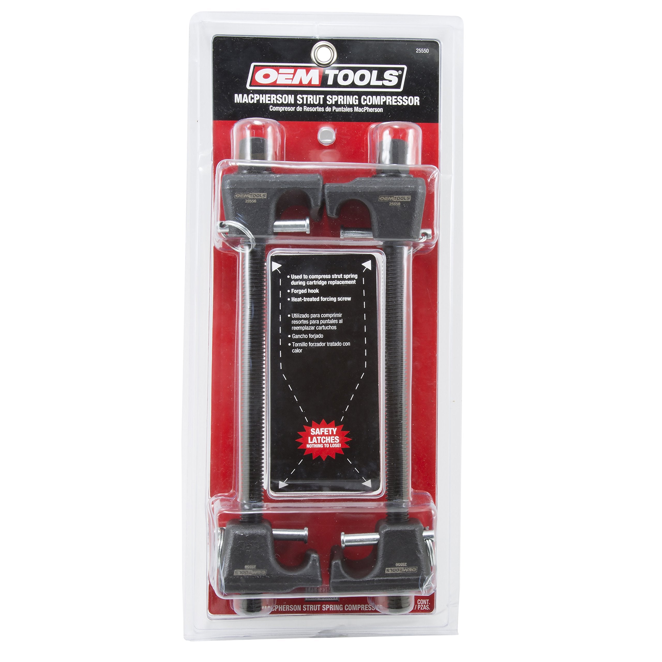 OEMTOOLS 25550 MacPherson 10.75 Inch Strut Spring Compressor, Set of 2 Universal Spring Compressor Tools, 9.75 Inch Maximum Safe