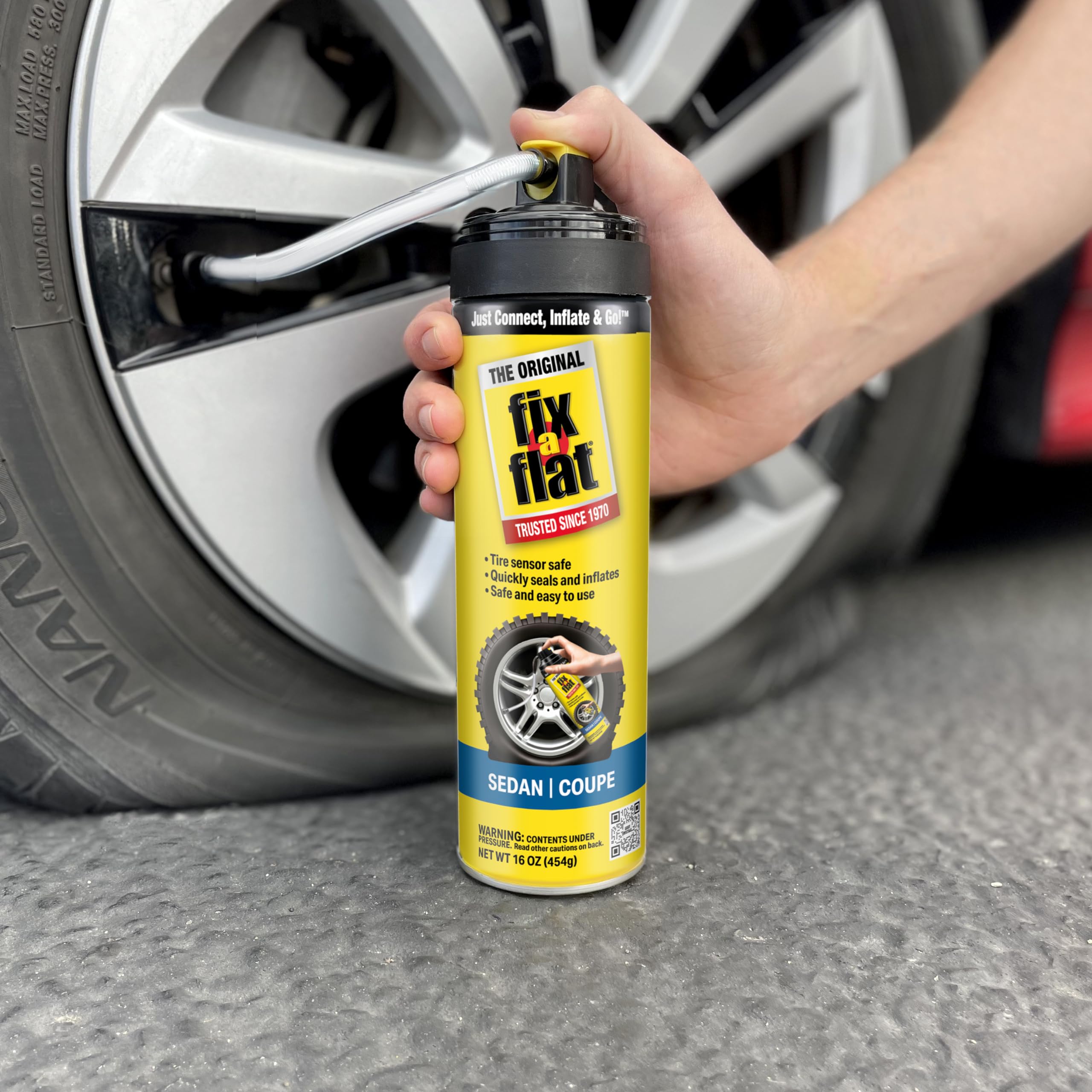 Fix-A-Flat S60420-6PK Aerosol Tire Repair & Inflator, Eco-Friendly, 16 oz, Pack of 6, Universal Fit for All Cars