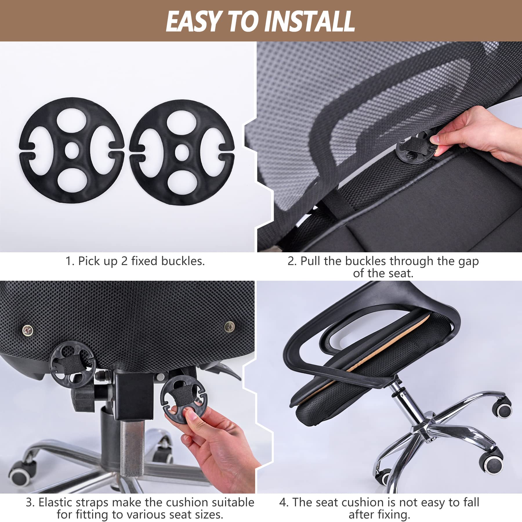 Myfamirea Car Seat Cushion Pad Comfort Seat Protector For Car Driver Seat Office Chair Home Use Memory Foam Seat Cushion With No