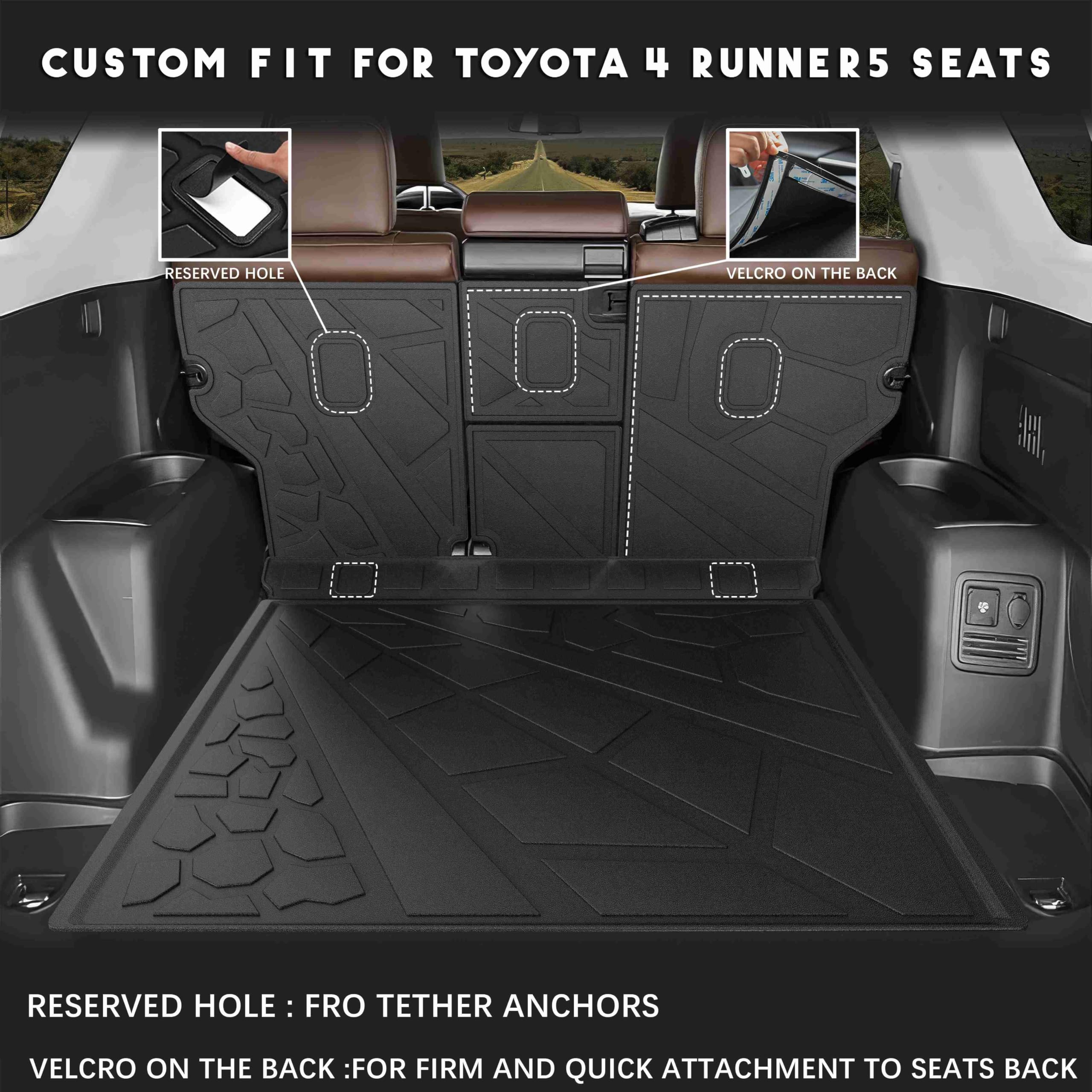 Karpal Floor Mats Cargo Liners | Fits 2013-2024 Toyota 4Runner 5Th Generation (Include Trd), Front & 2Nd Row & Cargo & Seats Bac