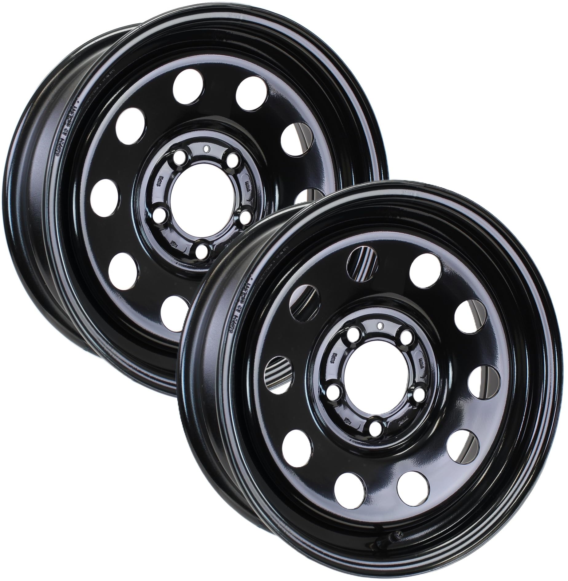 eCustomrim 2-Pack Trailer Wheel Black Rims 15x5 15 Modular Style 5 Lug On 4.5 in.