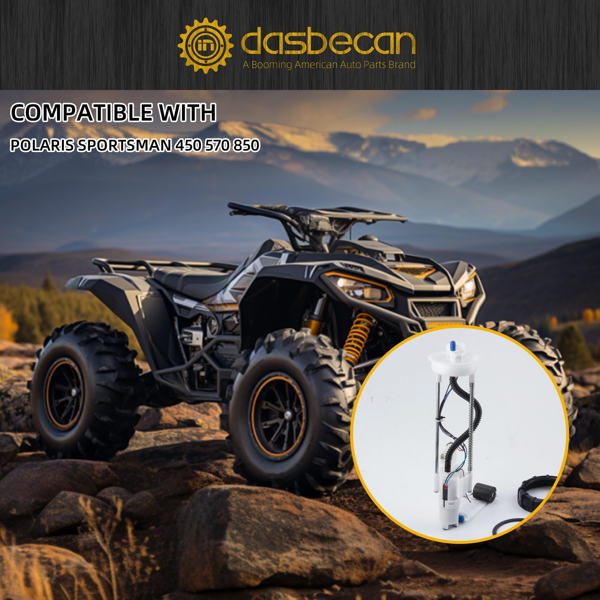 Dasbecan Electric Fuel Pump Assembly Compatible With Polaris Sportsman 450 570 850 1000 2014-2016 Replaces# 2205469 47-1002 2521