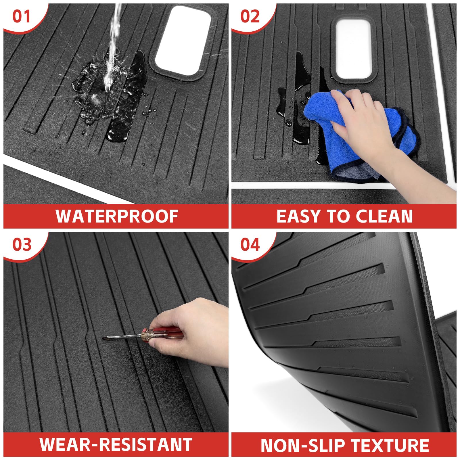 Utiiy Cargo Mat with Seat Back Cover Fit for 2022-2024 Chevy Tahoe/GMC Yukon Accessories, Cargo Liner TPE Trunk Mat Back Seat Pr