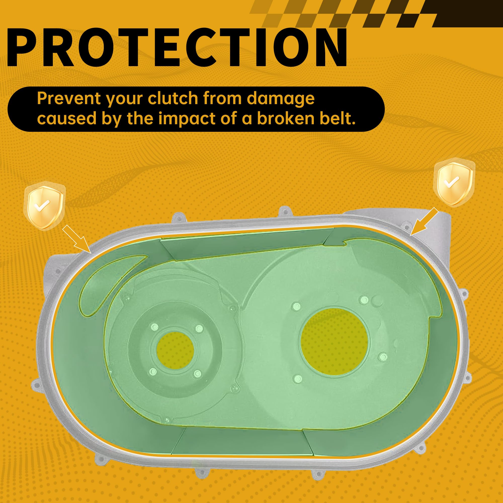 ECOTRIC Clutch Cover Belt Guard Protector for 2017-2023 Can Am Maverick X3, Aluminum, Medium, Silver, Model VC-LYMM-044