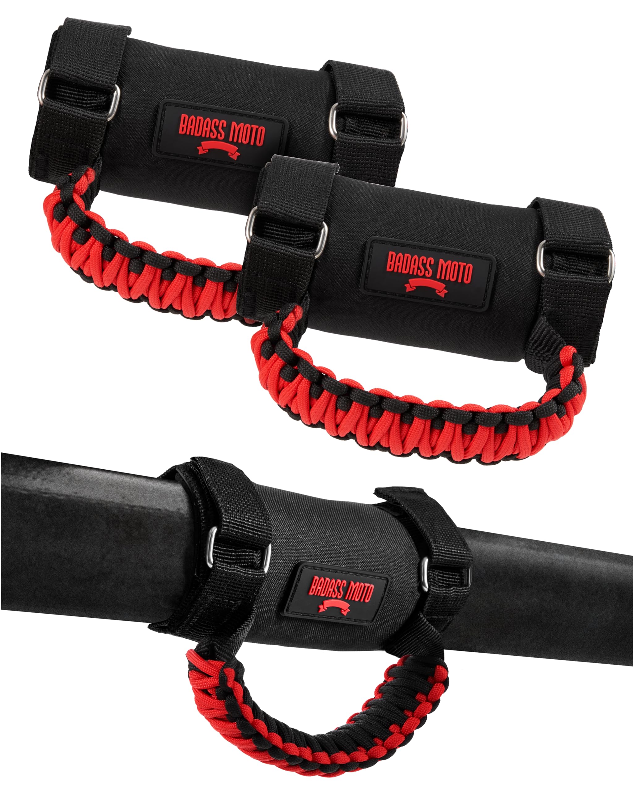 Badass Moto UTV Grab Handles Roll Bar, RZR Passenger Grab Handle Grips Fits Polaris Ranger, Mule,Teryx, CFMoto,Yamaha, Honda Pio