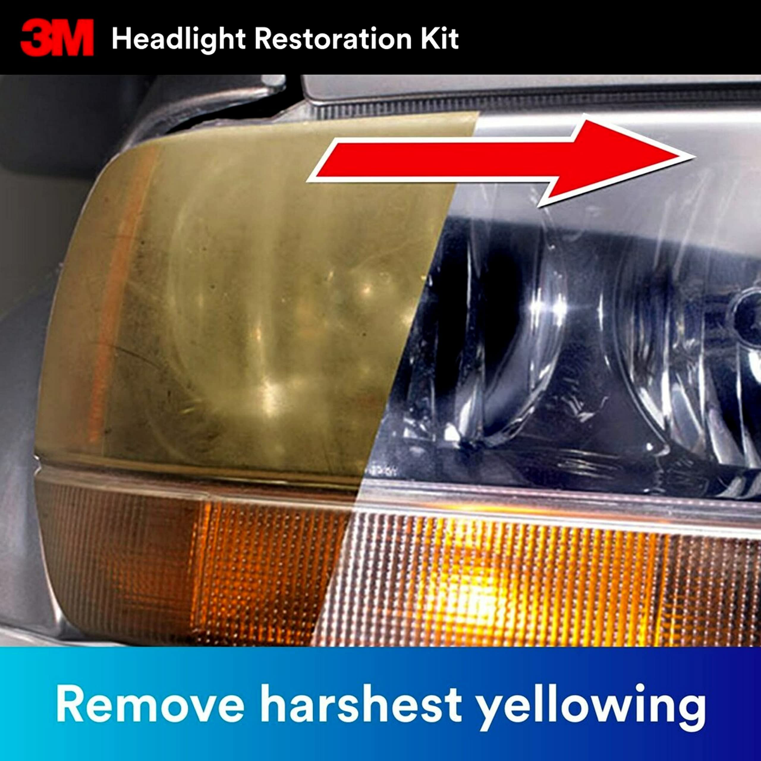 3M Headlight Restoration Kit - Heavy Duty 2-Pack for Car Headlight Cleaning - Model 39008F2, Drill Required