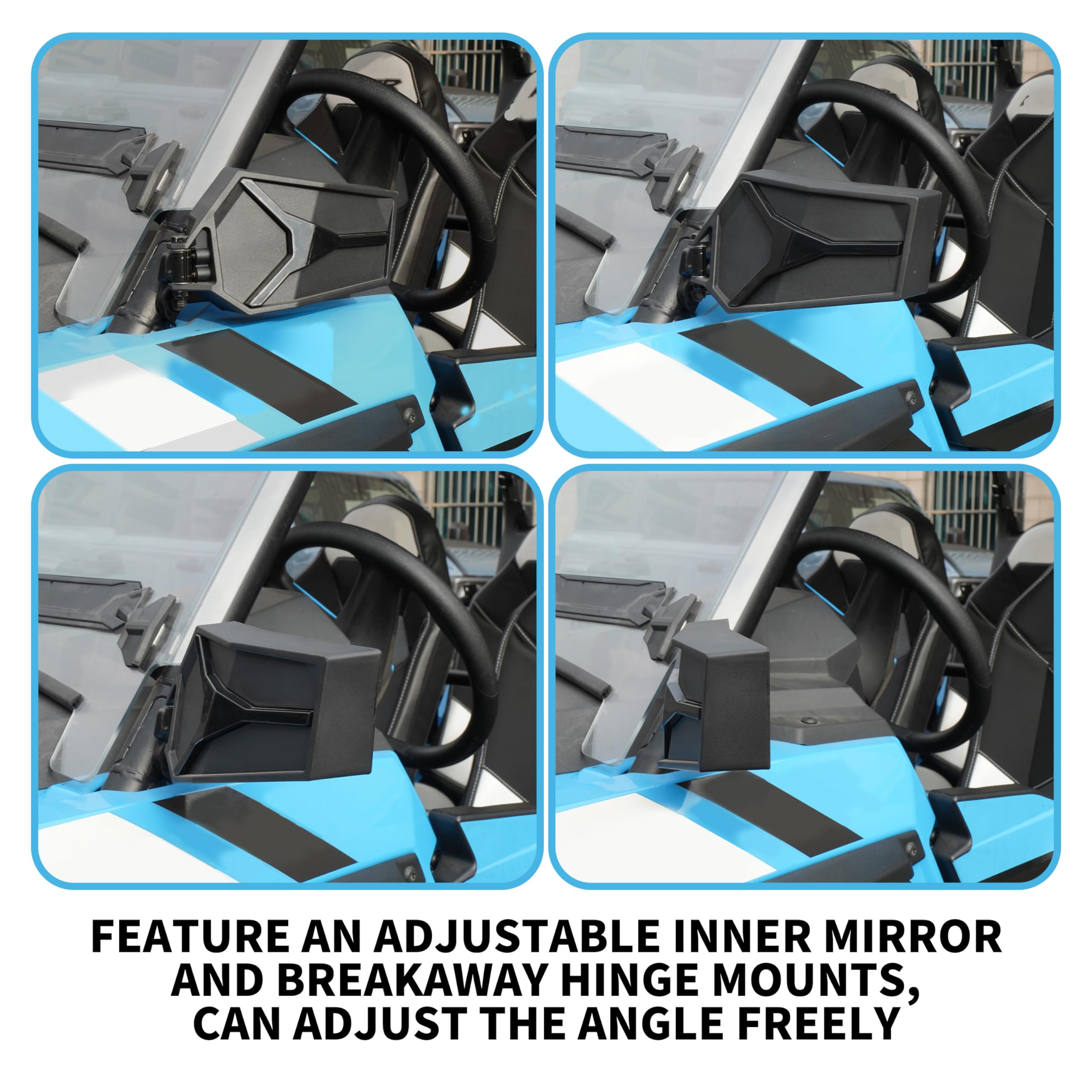 KATIMOTO Rearview Side Mirrors for Polaris RZR XP 1000, Adjustable Folding Clear Rear View Side Racing Mirrors for Polaris RZR X