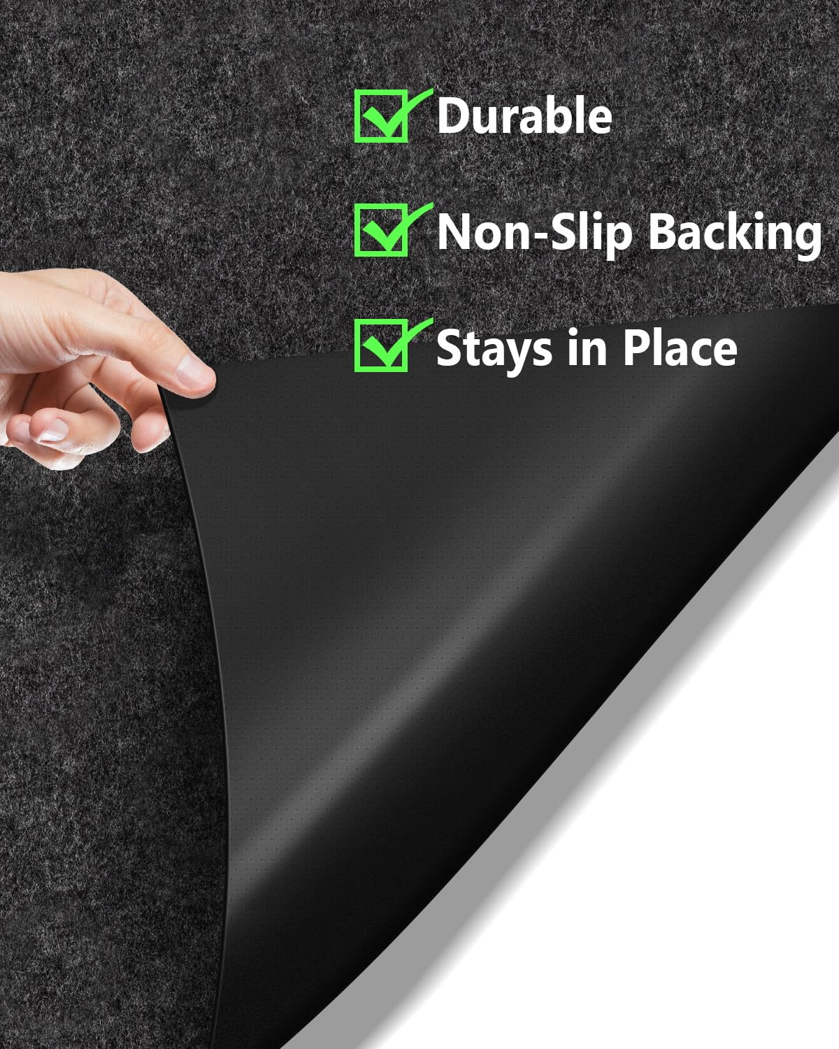 Kevenal Oil Spill Mat - 24x36 Inch Garage Floor Absorbent Pad, Gray Polyester, Model FM45-1 for Cars, Motorcycles, Golf Carts