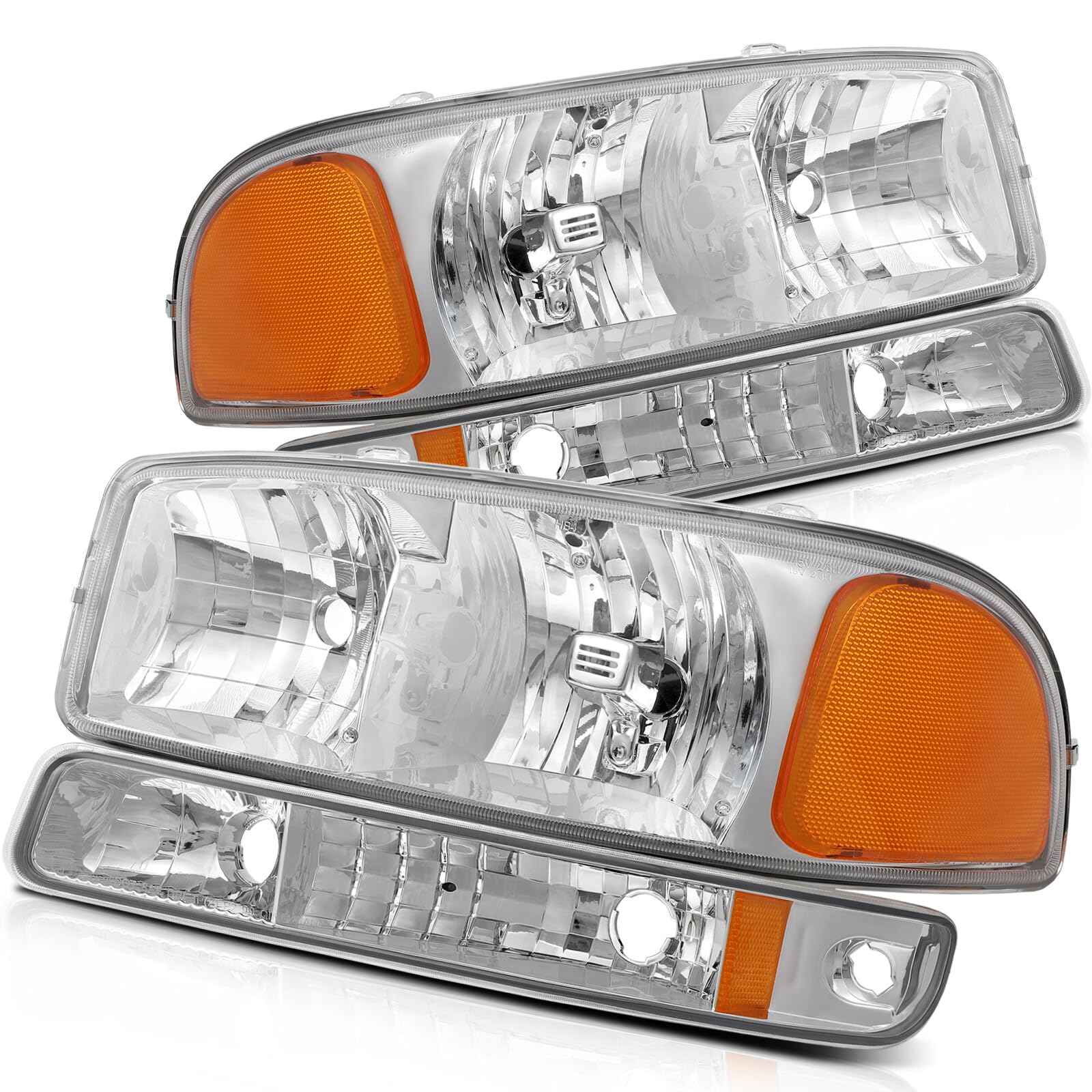 OCPTY Headlight Assembly Pair Replacement for GMC Sierra 1500 1999-2006 for Sierra 1500 Classic 2007