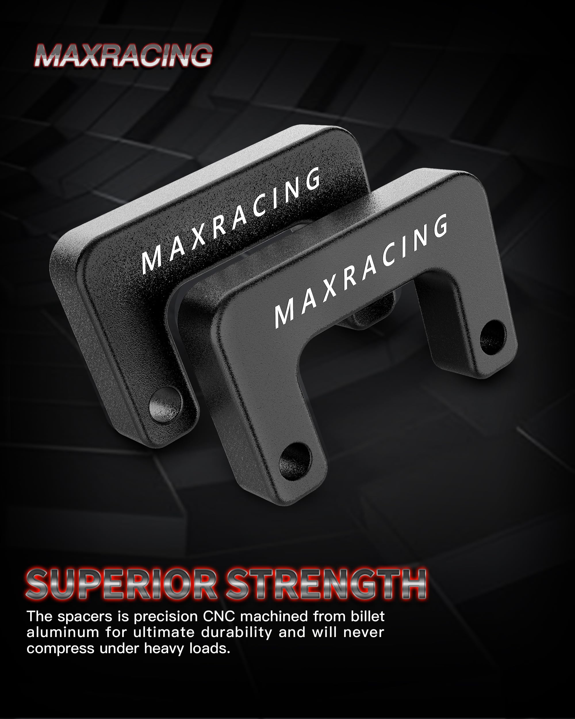 MAXRACING Leveling Kit for 2007-2025 Chevy Silverado/GMC Sierra 1500 - 2.5" Front Strut Spacer & 2" Rear Lift Blocks with U Bol