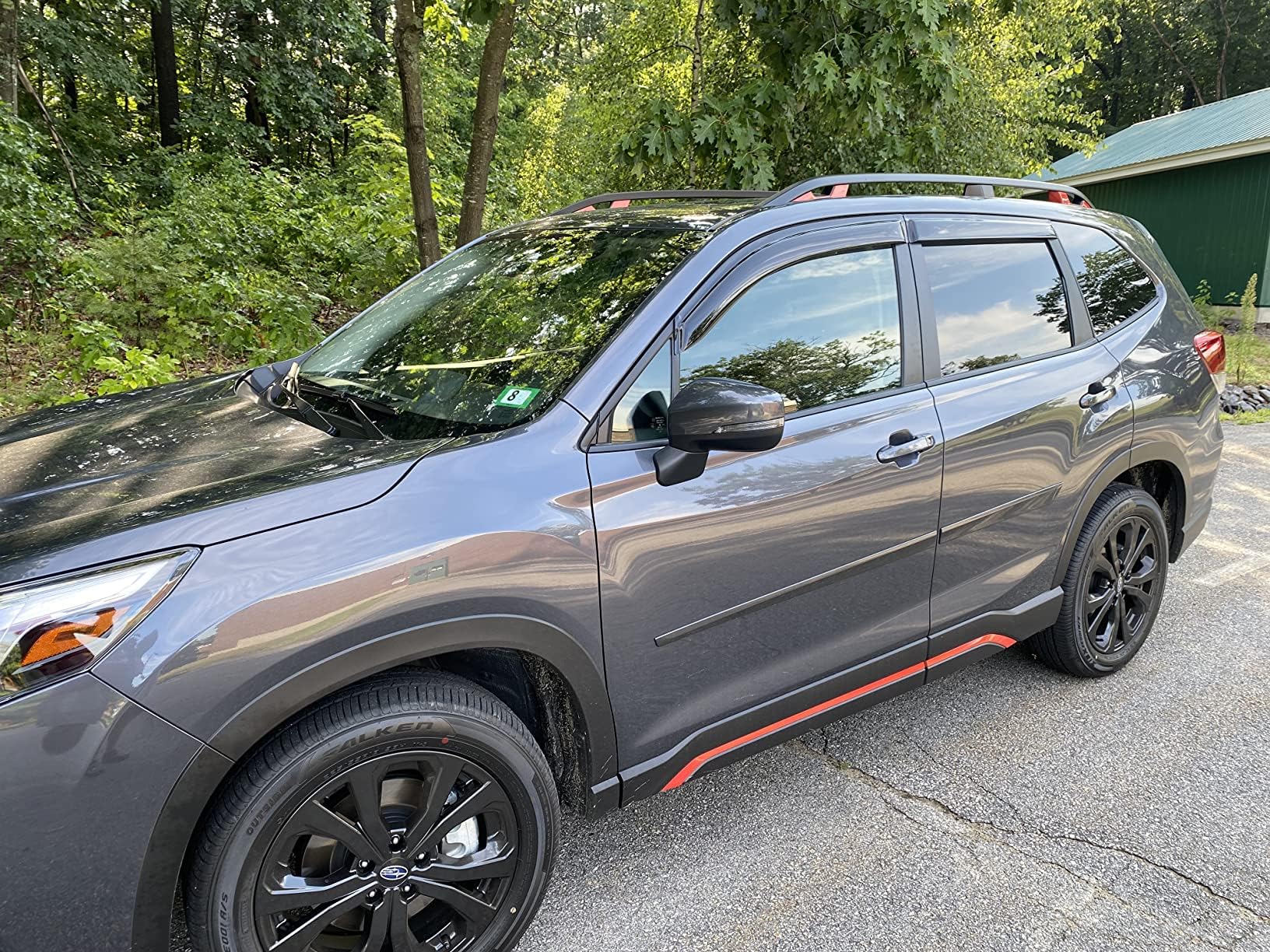 2019-2024 Tape-On Side Window Visor Deflectors For Subaru Forester Rain Guards Sk Premium Sport Limited Touring Smoke Tinted Pro