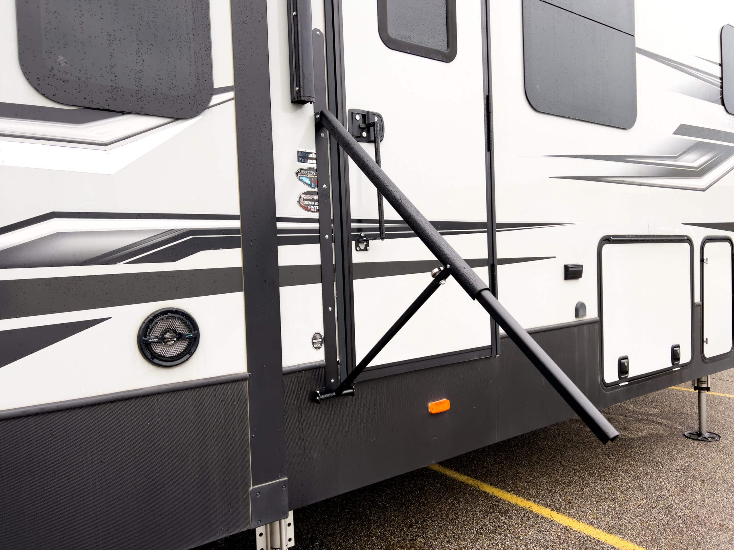 MORryde SP56-469 Safe-T-Rail - Standard Black Steel Safety Rail for Trailers