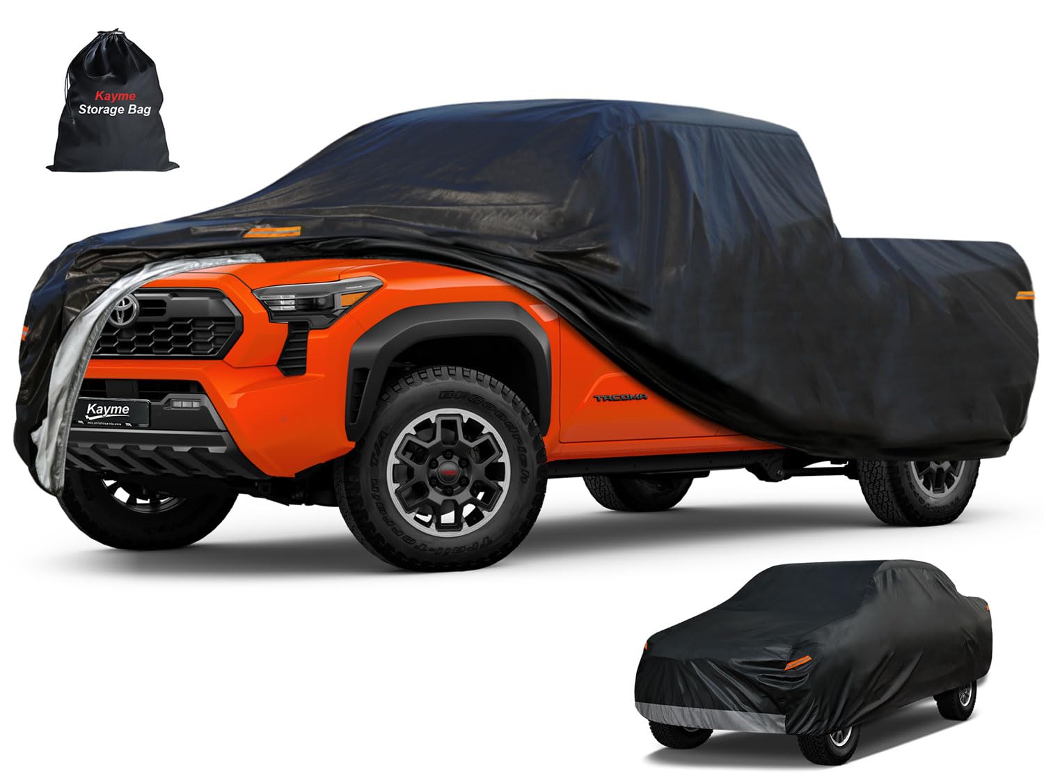 Kayme 7 Layers Truck Cover Waterproof All Weather, Heavy Duty Outdoor Pickup Cover Sun Rain Uv Protection, Universal Fit (Length