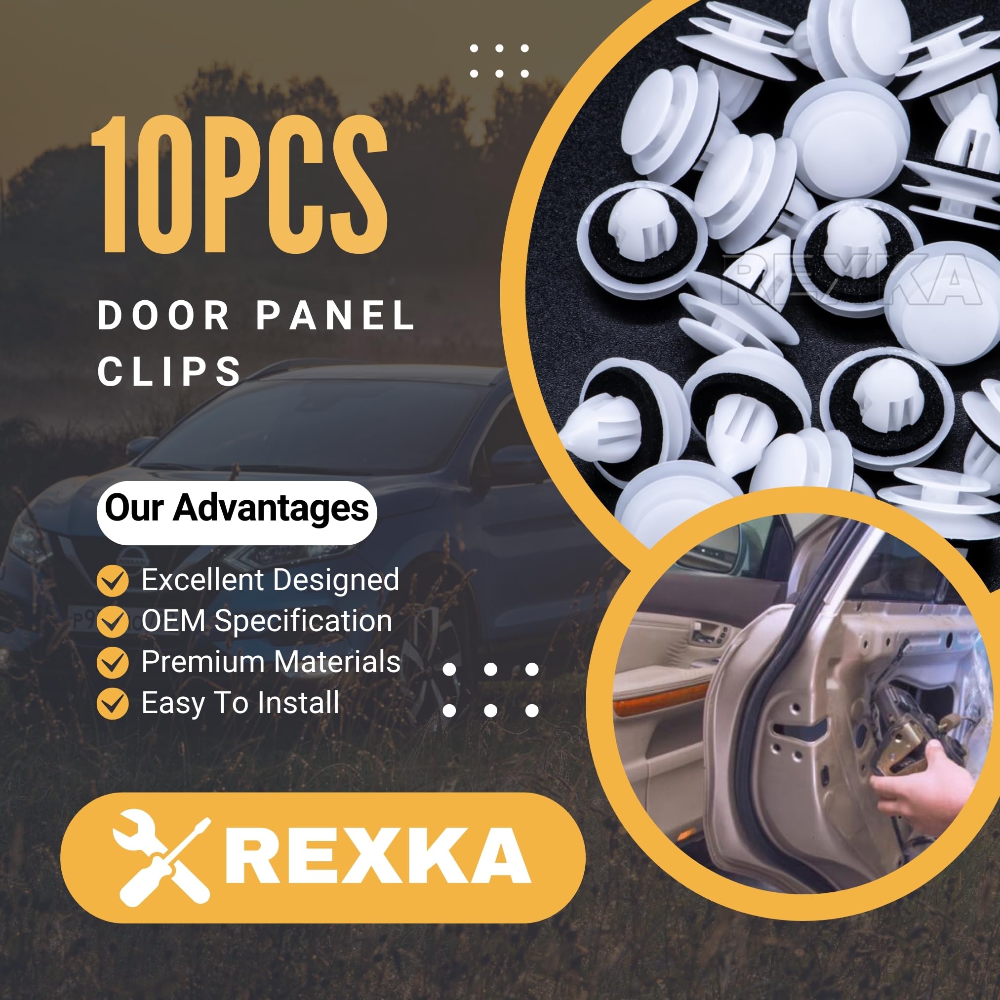 Rexka 10Pcs Mazda Trim Panel Clips Fastener Rivet Gj6R-68-Abx For Miata, Rx-8, Cx-9, 3, 5, 6, Speed6