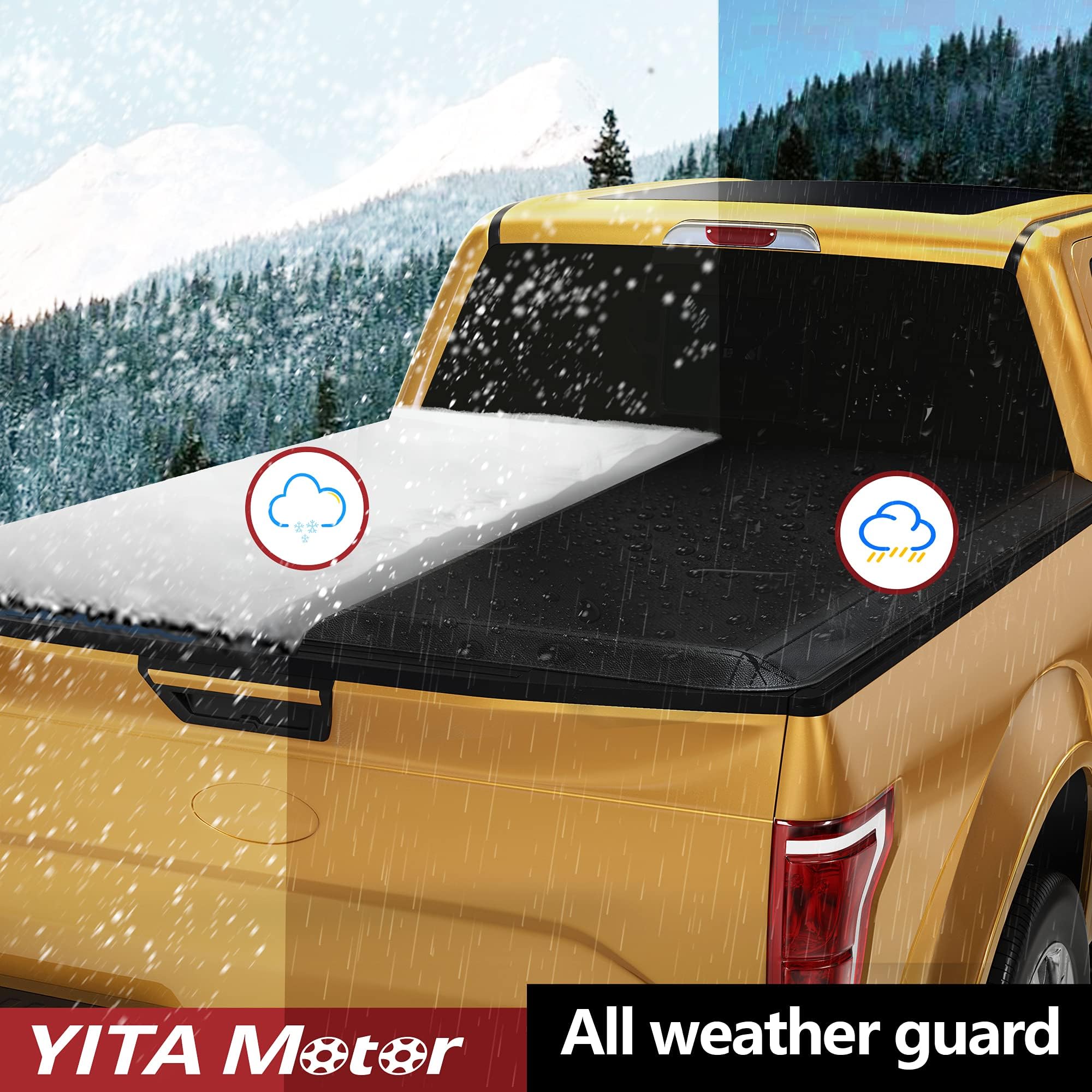Yitamotor Soft Tri-Fold Truck Bed Tonneau Cover Compatible With 2005-2025 Nissan Frontier(No M  Xico), Fleetside 5 Ft Bed