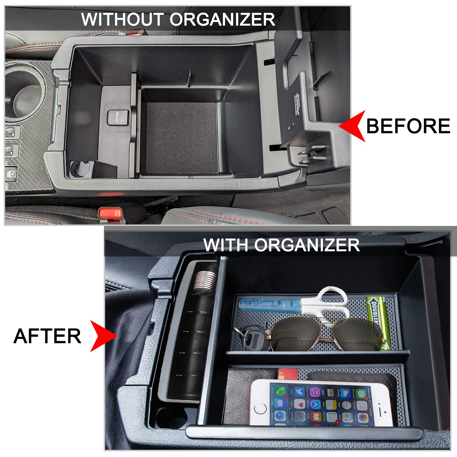 Diamooky Upgraded Center Console Organizer For Toyota 4Runner 2024 2023 2022 2021 2020 2019 2018 2017 2016-2010 Full Size Tray I