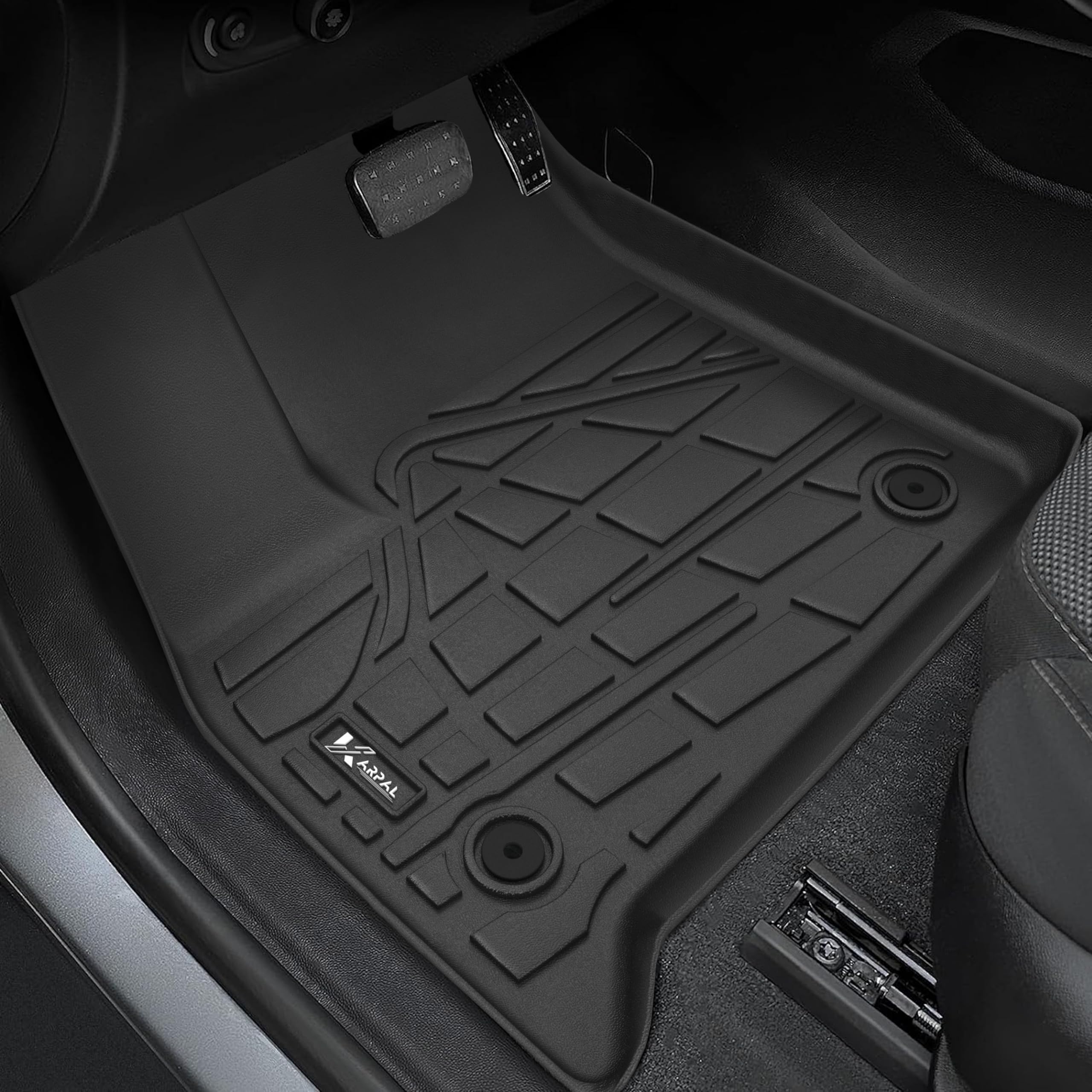 KARPAL Floor Mats for 2018-2023 Chevy Traverse, TPE Rubber, Black, 7 Seats, Anti-Slip All-Weather Protection, Model FM-CV1823TV-