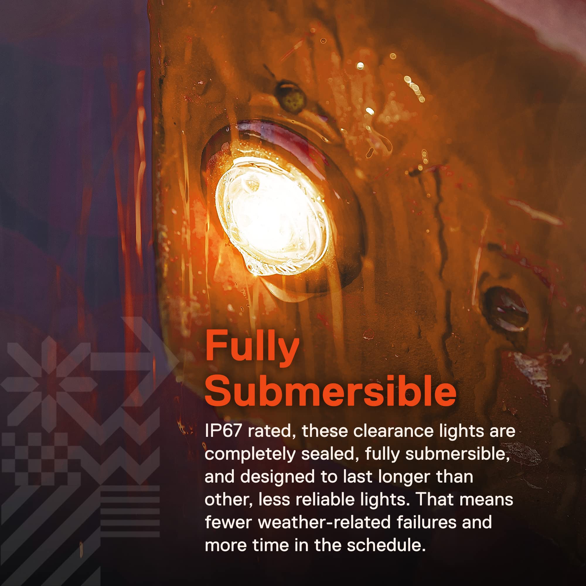 True Mods 3/4'' Inch Round Amber Trailer 12V Led Marker Light [3 Wire/Drl & Turn Signal] [Dot Fmvss 108] [Sae P2Pc] [Semi-Spheri