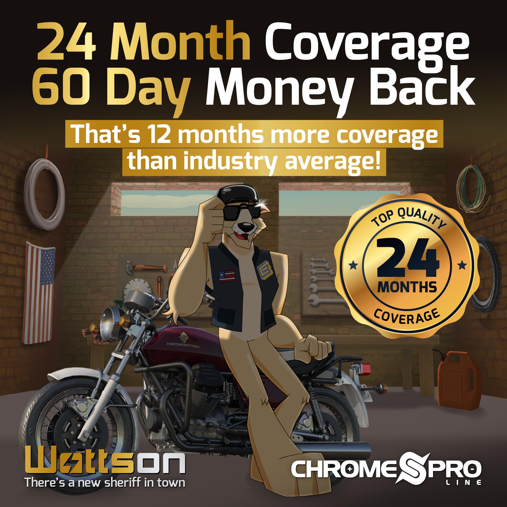 Chrome Pro YTX4L-BS iGel Battery for ATV, Motorcycle & Scooter - 12V, 4Amps, 3.2Ah, Maintenance-Free with Digital Display