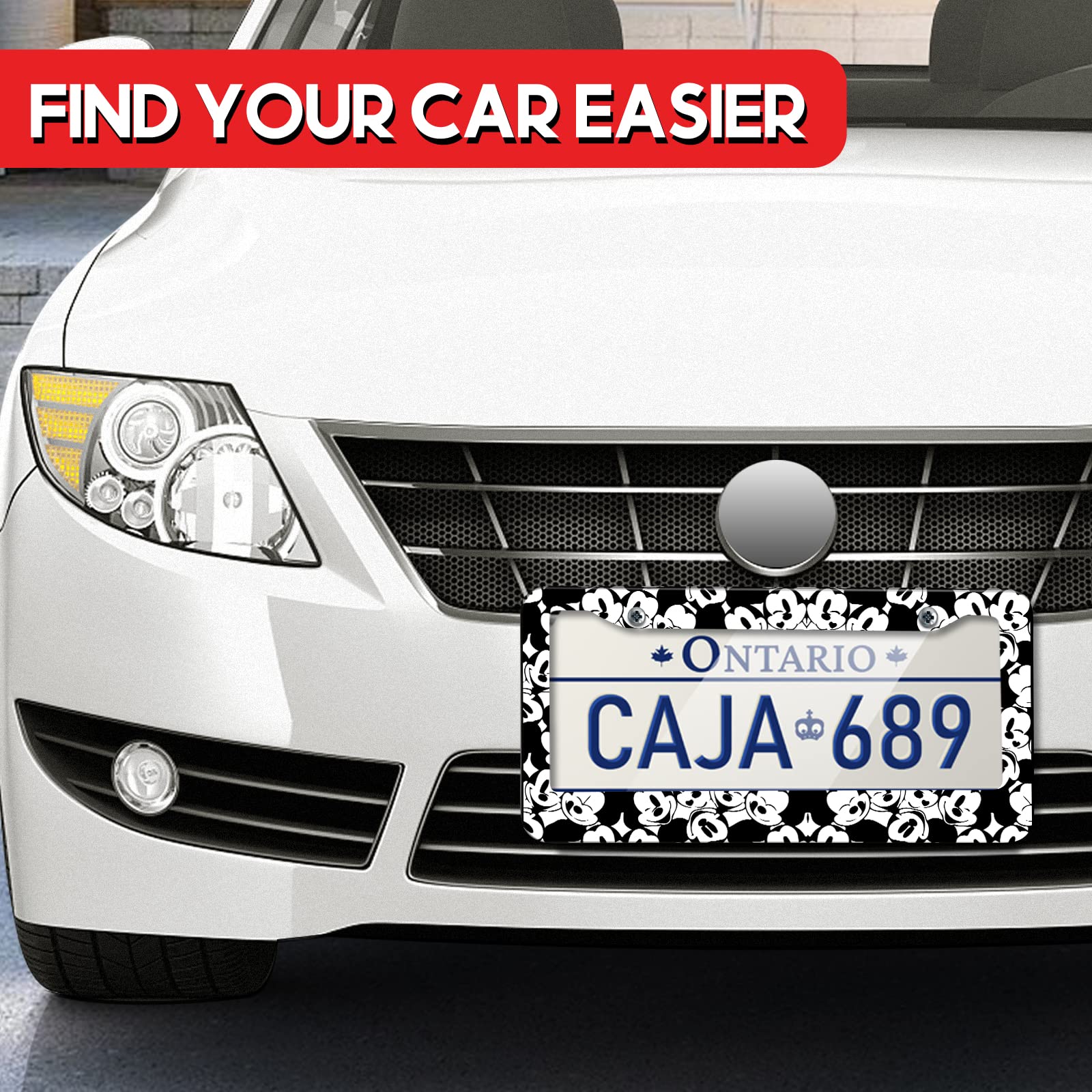 Akkya License Plate Frames For Women Men Car Plate Holder Cover Cute Cartoon Metal Tag Frame Stainless Steel Car Accessories Fro
