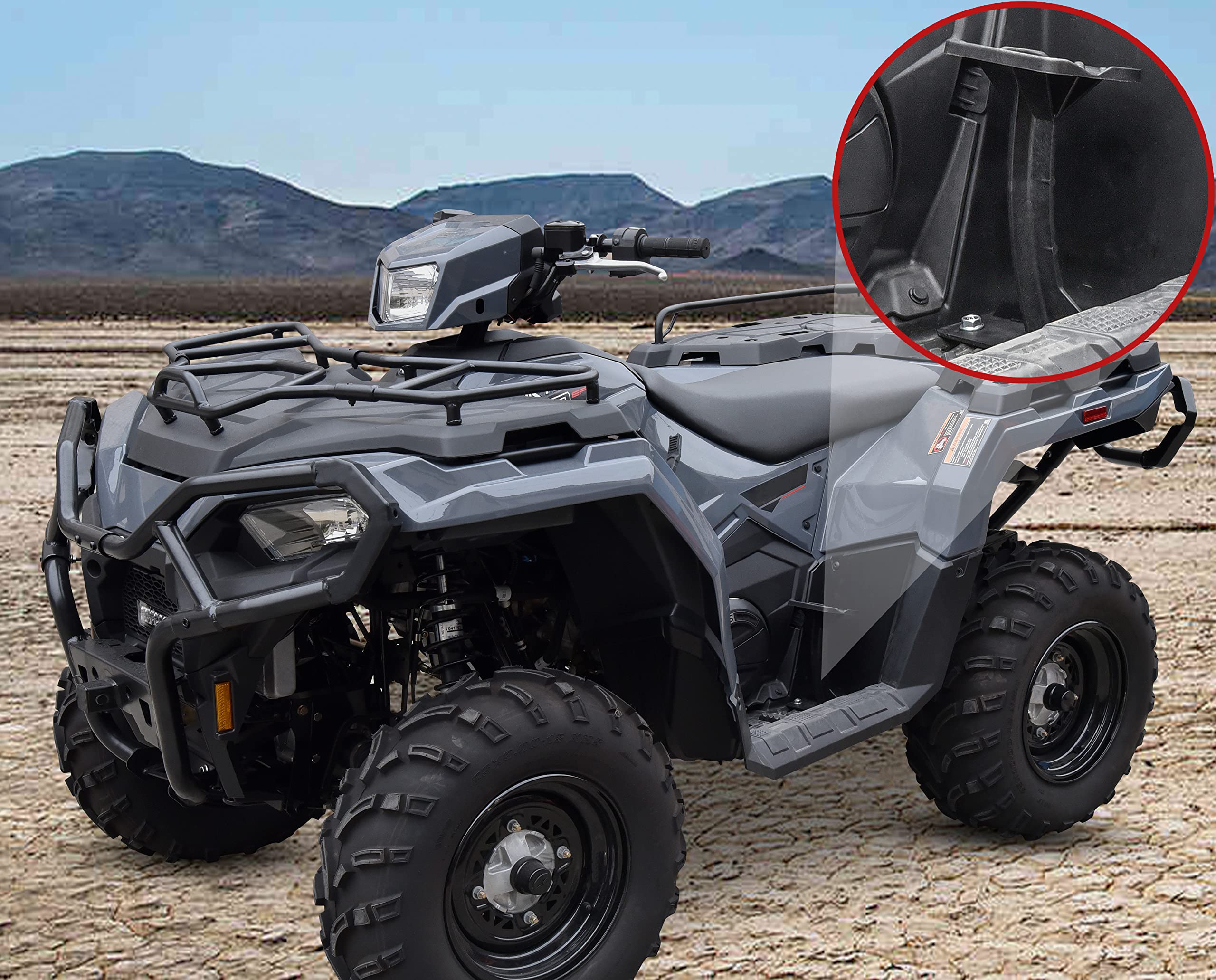 SAUTVS ATV Passenger Foot Rest Pedestal Foot Pegs for Polaris Sportsman 570 450 H.O. 2021-2024, Black, Model ZP-YJ-030503-
