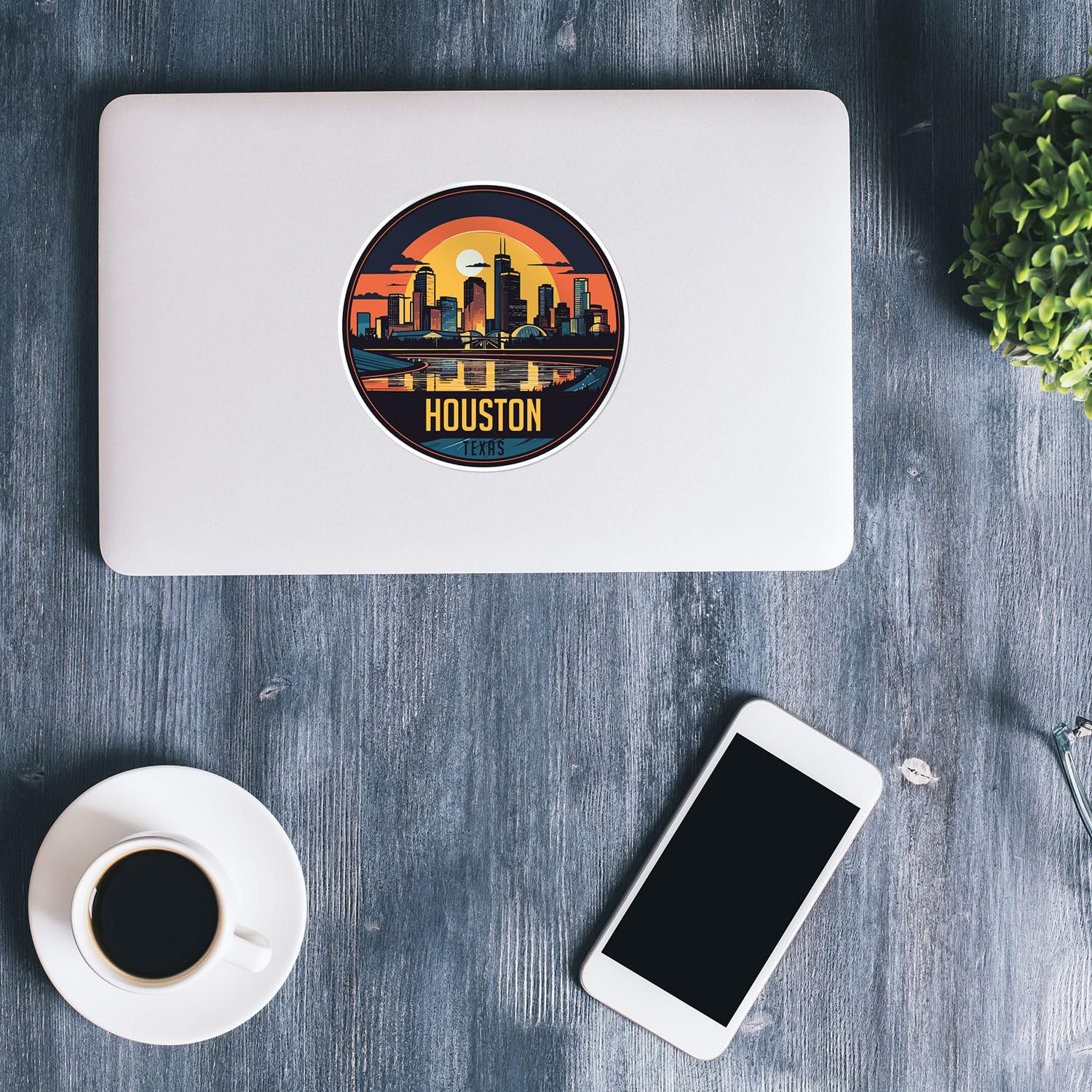 Houston City Sticker - Waterproof Vinyl Decal for Car Bumper, Laptop, Water Bottle, Wall, and Window, Size - 3'' Longer Side