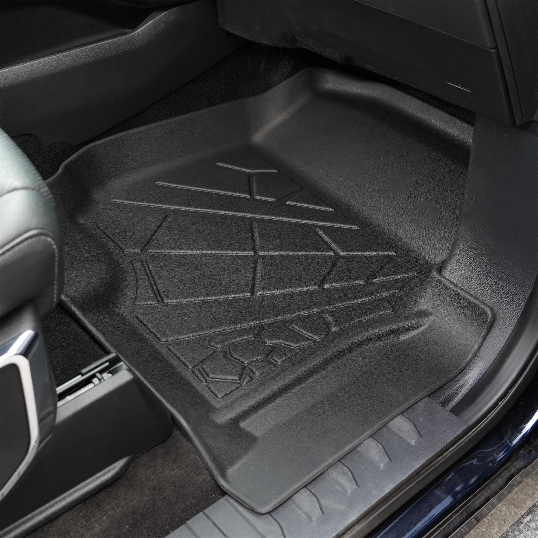 Karpal Floor Mats Fit Ford F-150 Supercrew/Supercab 2015-2024 (Includes 22-24 Lightning Model), Custom Fit All Weather Tpe Ford