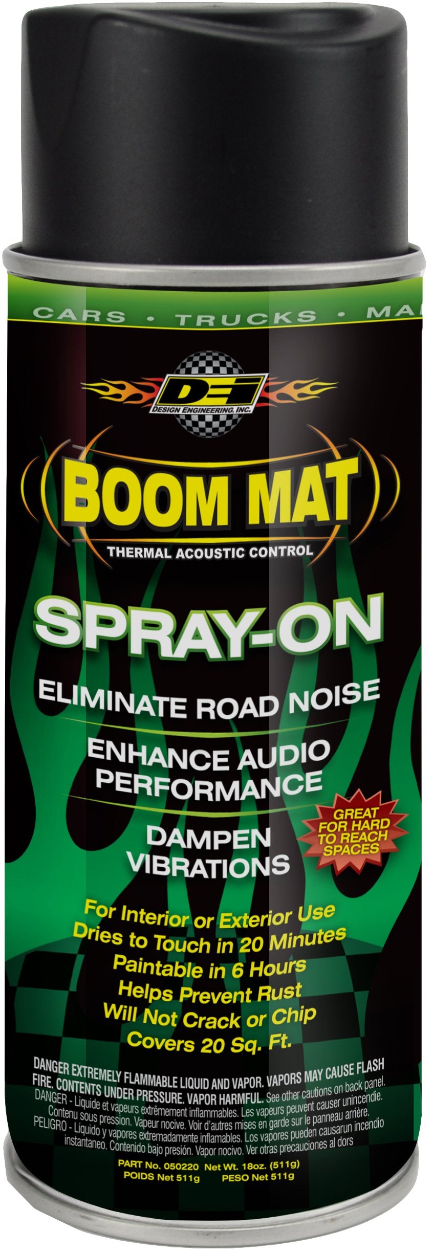 DEI Boom Mat Damping Spray | Spray-On Sound Deadener for Cars | Eliminate Road Noise | Dampen Vibrations | Enhance Car Audio | C