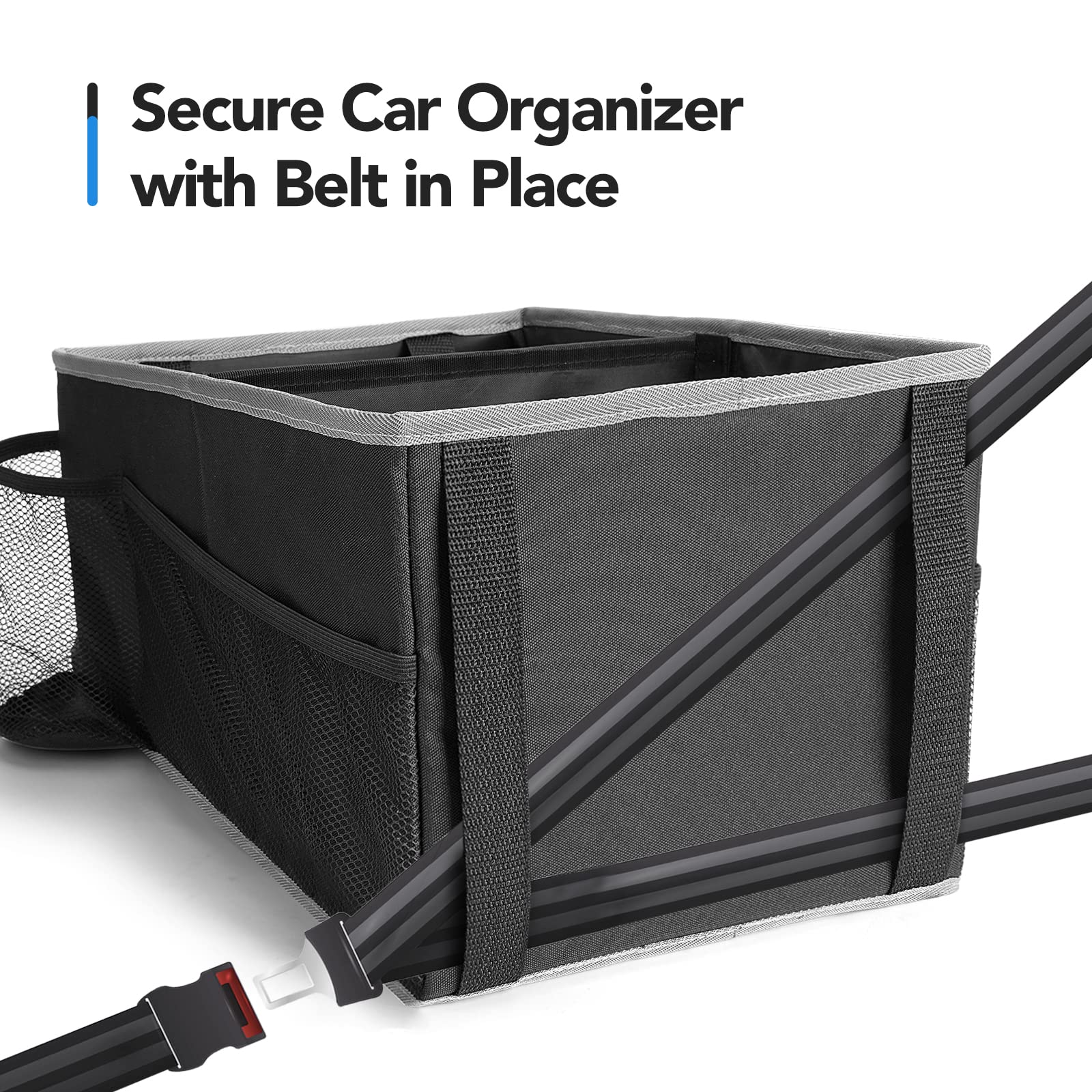 Alijees Car Seat Organizer - Backseat Car Organizer With Cup Holders, Car Storage Organization For Front Back Passenger Seat, Ro