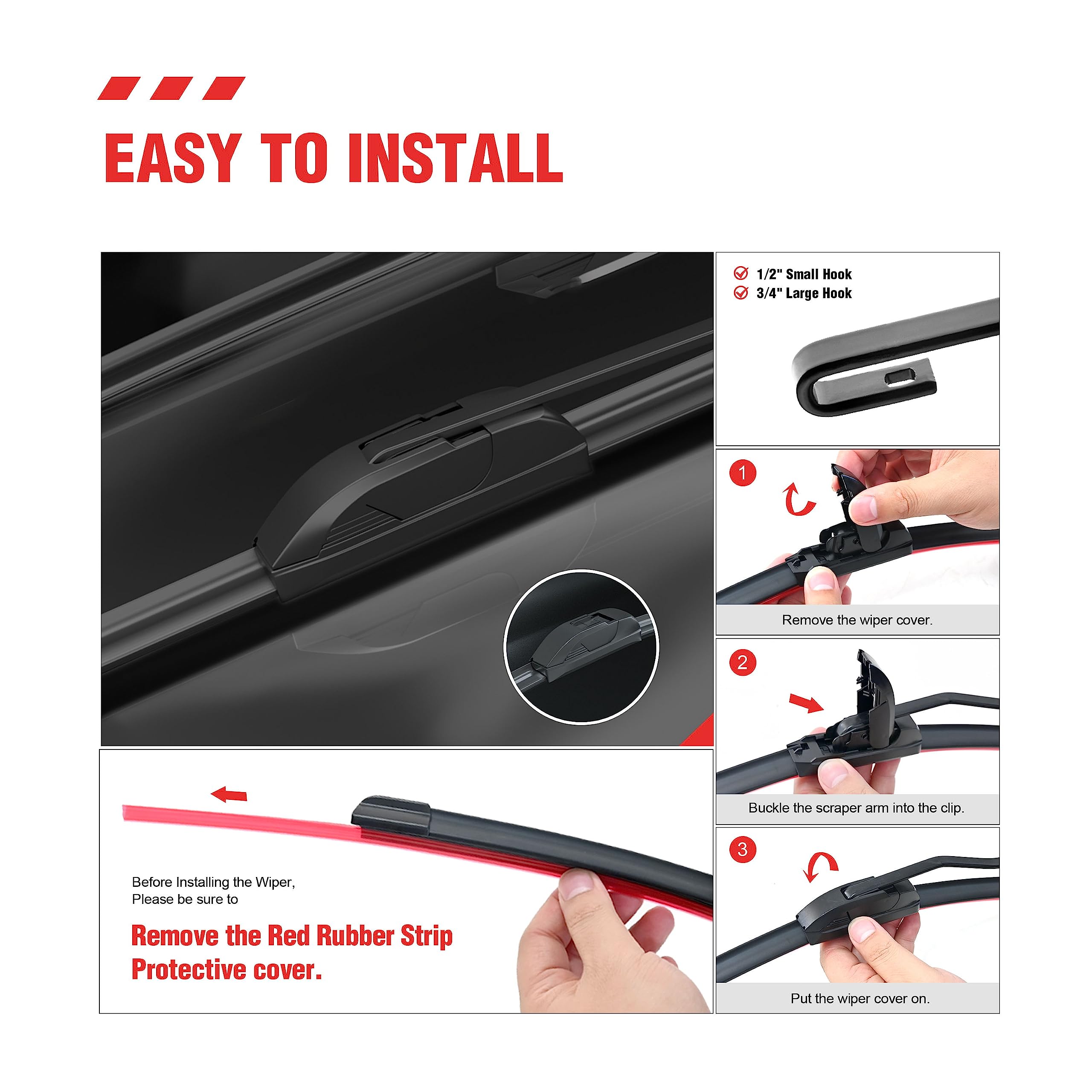 Berg Regen18''+18'' Silicone Windshield Wiper Blades 2 Pack Replacement For Ford Ranger 2011-99/ Jeep Commander 10-06/ Chevrolet