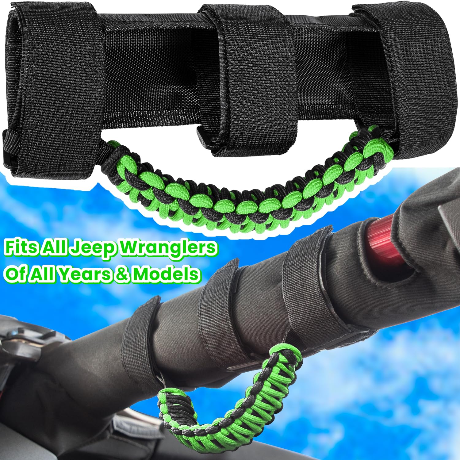 Roll Bar Grab Handles Grip Handle for Jeep Wrangler JK JKU JL JLU TJ YJ Sports Sahara Freedom Rubicon Unlimited Gladiator JT 195