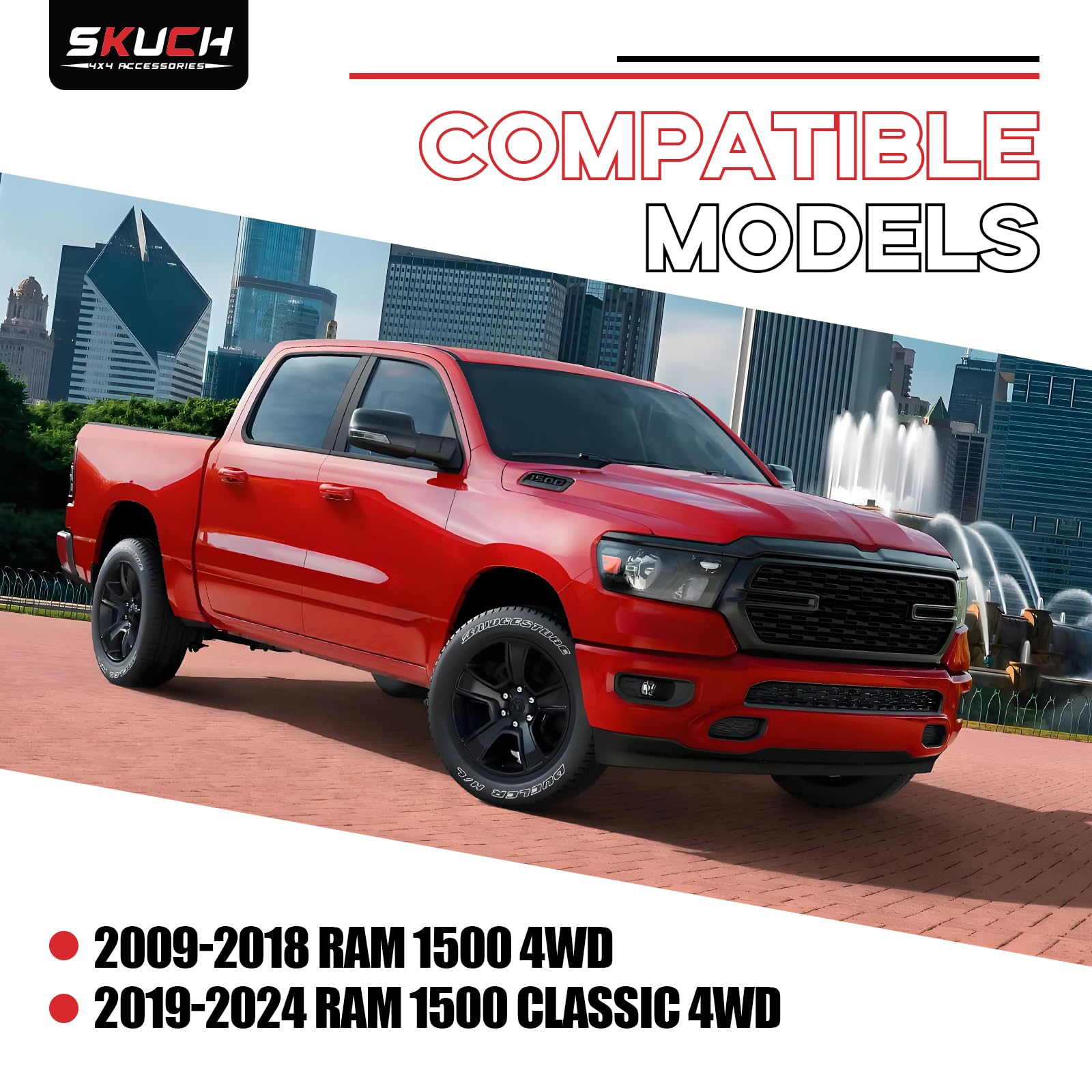 Front Upper Control Arm for 2009-2018 Ram 1500 4WD, 2019-2024 Ram 1500 Classic 4WD, 2-4'' Lift PU Bushings Control Arm with Ball