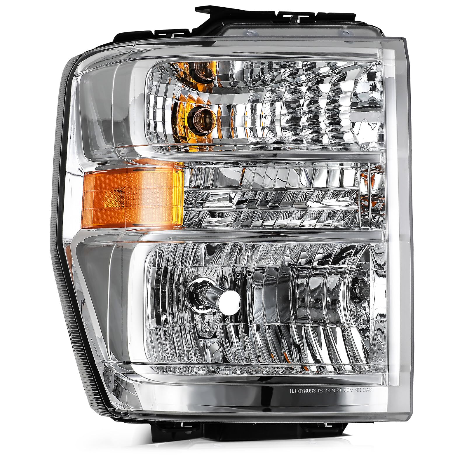 LBRST Headlight Fit 2008-2014 for E-150/250, 2008-2021 for E-350/450 Super Duty Chrome Housing Right Headlight Assembly AC2Z1300