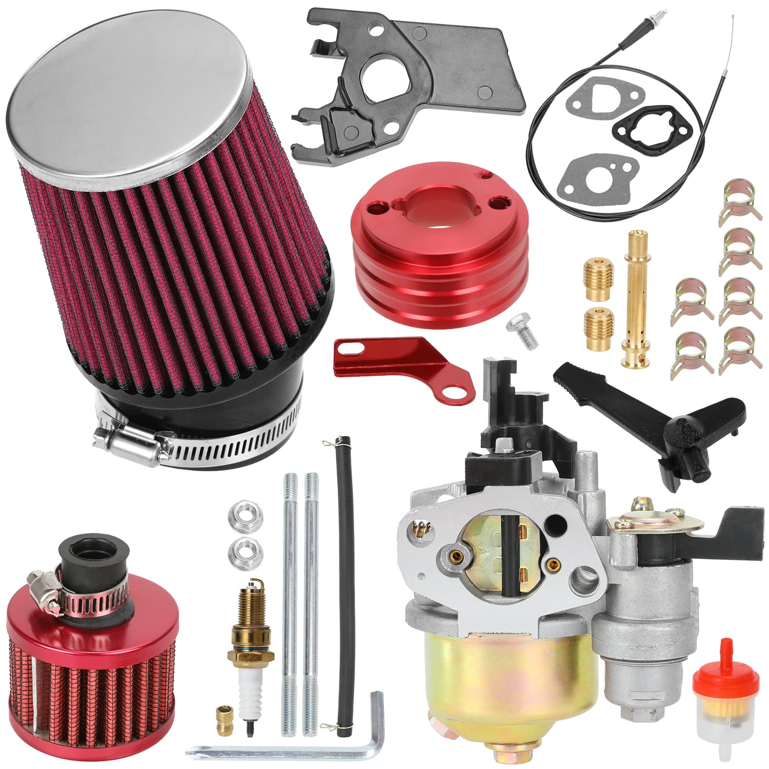 YOXUFA 212cc Carburetor Air Filter Kit for Predator 212cc 224cc Engine Coleman CT200U CT200U-EX BT200X Baja Trailmaster Warrior 