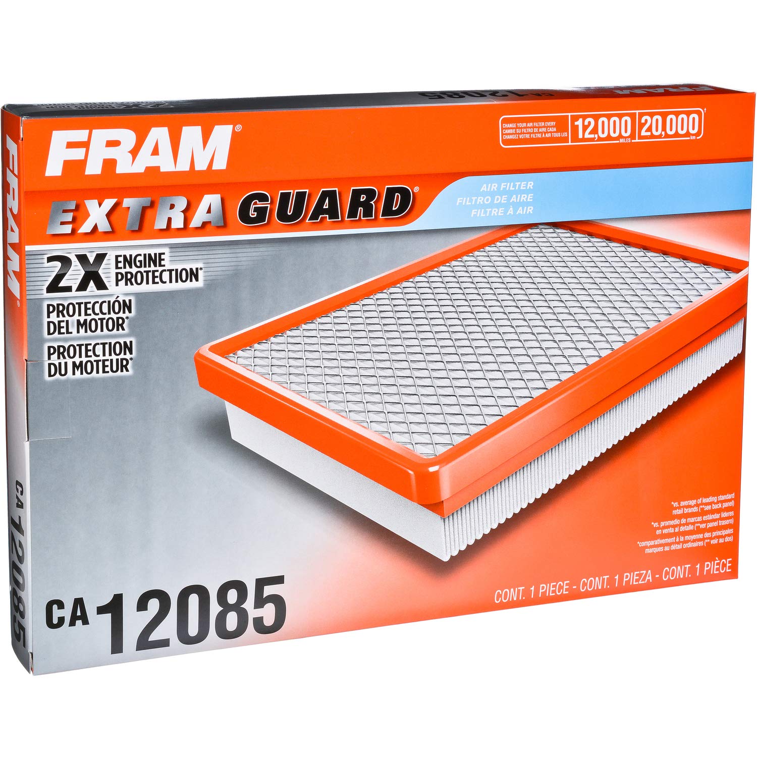 Fram Extra Guard Engine Air Filter Replacement, Easy Install W/Advanced Engine Protection And Optimal Performance, Ca12085 For S